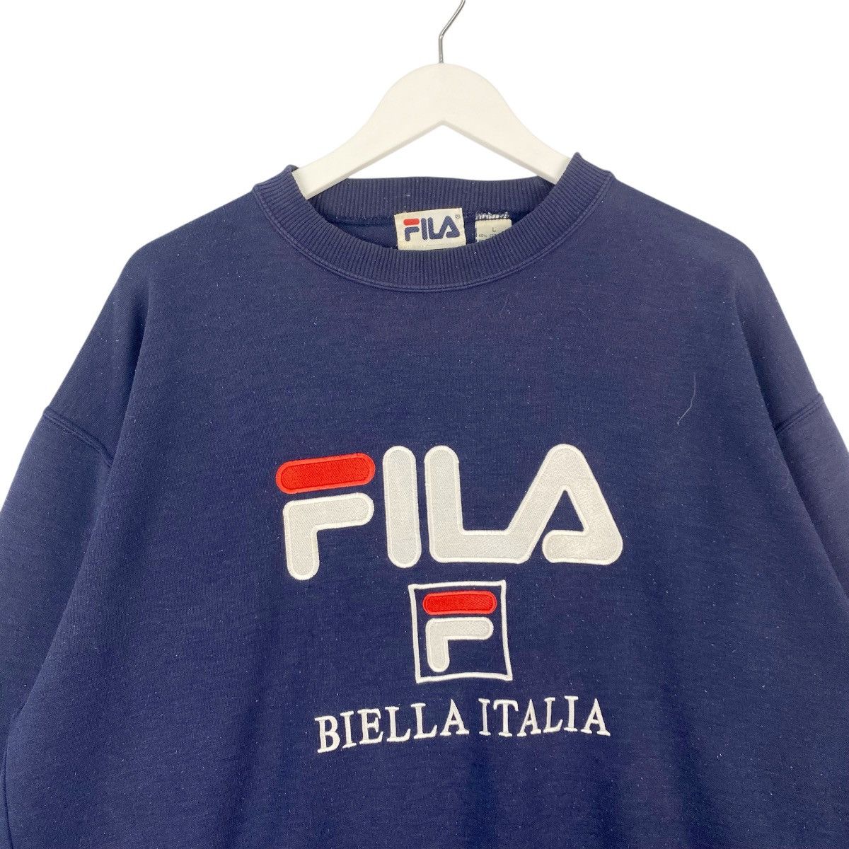 Fila × Vintage Vintage Fila Long Crewneck Sweatshirt Embroidered Blue SizeL Size US L / EU 52-54 / 3 - 4 Thumbnail
