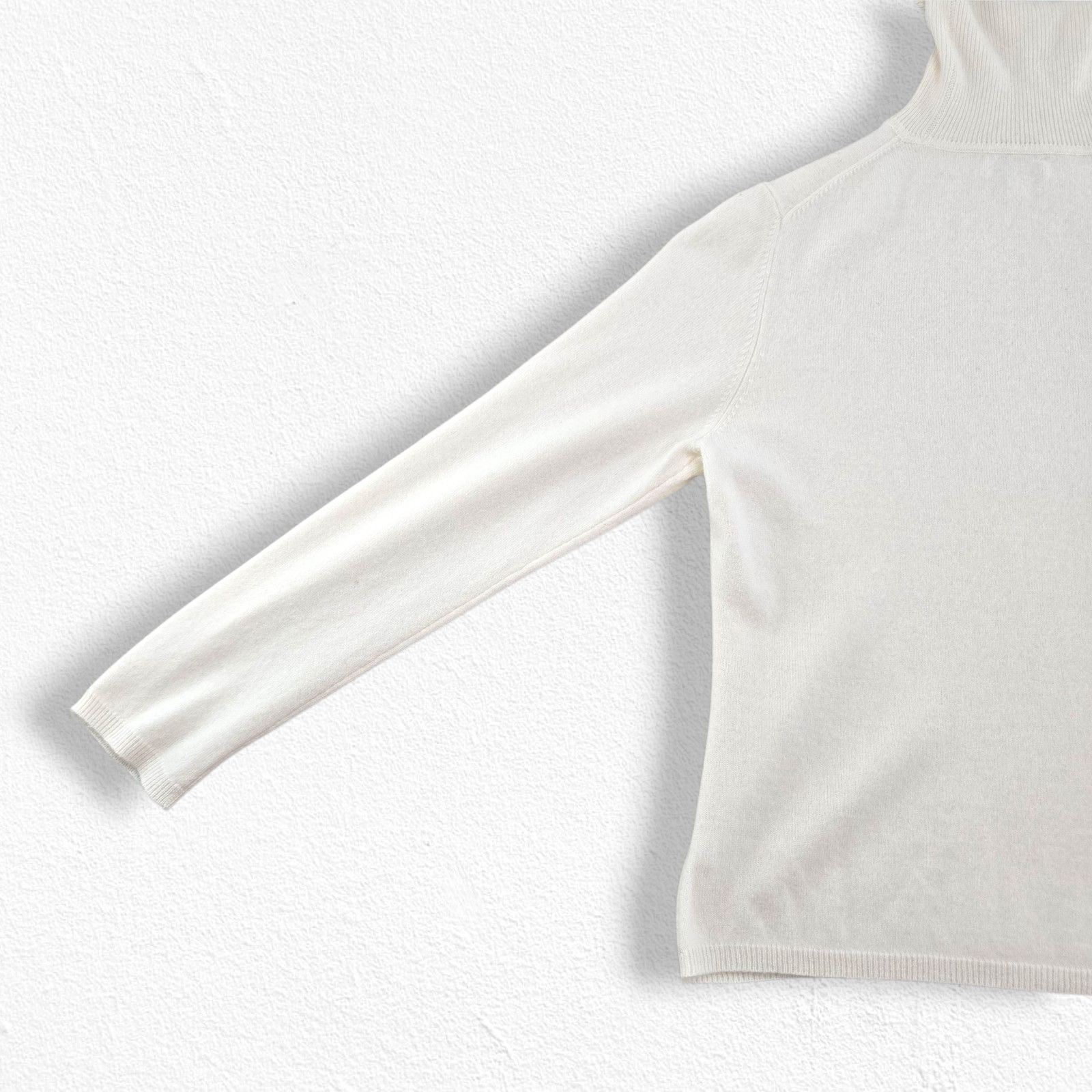 Vintage Y2K Ivory Cashmere Turtleneck Sweater Large Size L / US 10 / IT 46 - 7 Thumbnail