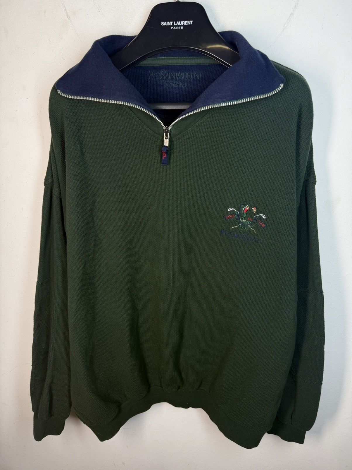 Yves Saint Laurent 90s YSL Sweatshirt 1/4 Quarter Zip Sweater Old Money Vintage Size US XL / EU 56 / 4 - 14 Thumbnail