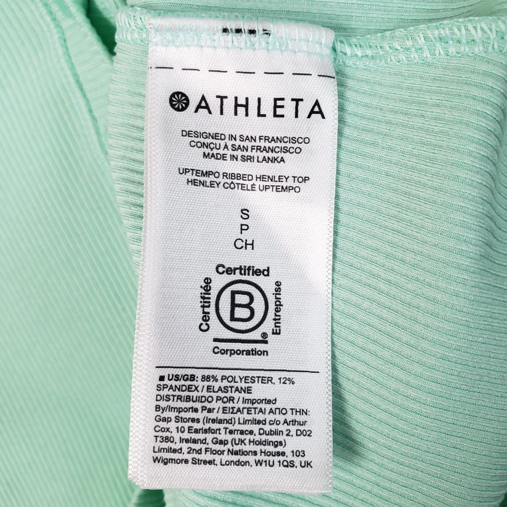 Athleta Athleta Womens Uptempo Ribbed Henley Top Sz Small Green Long Sleeve Size S / US 4 / IT 40 - 6 Thumbnail
