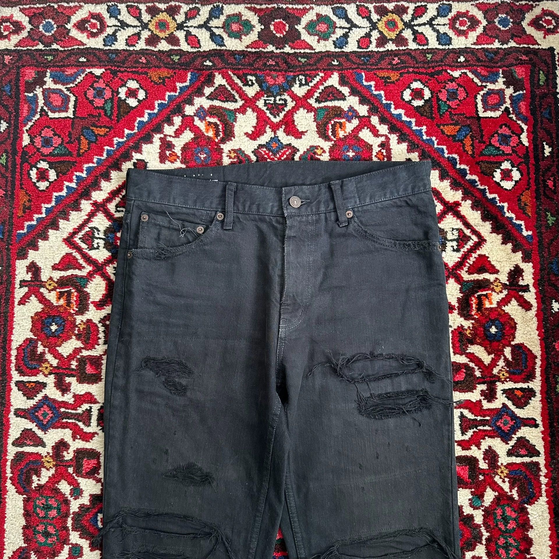 Visvim Visvim 19aw ICT 03D17 W32L30 Black Distressed Mud Dyed Jeans Size US 32 / EU 48 - 3 Thumbnail