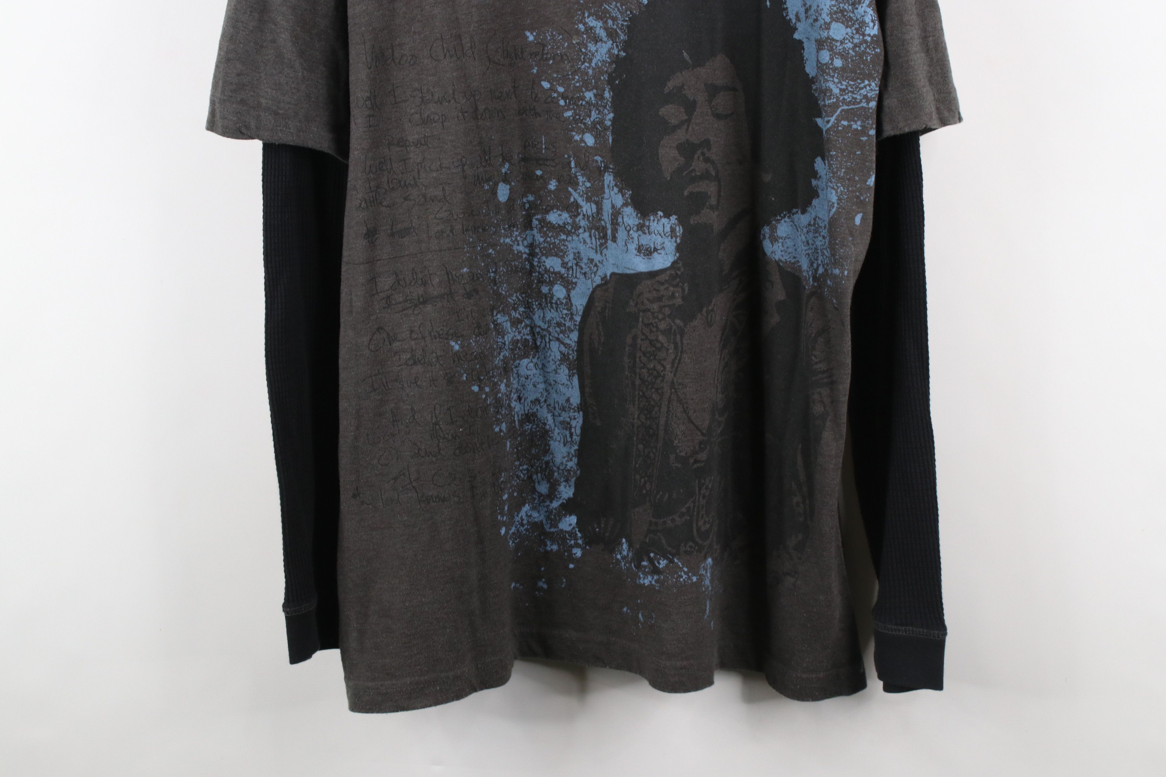 Vintage Vintage 90s Y2K Layered Jimi Hendrix Long Sleeve T-Shirt Size US XL / EU 56 / 4 - 3 Thumbnail