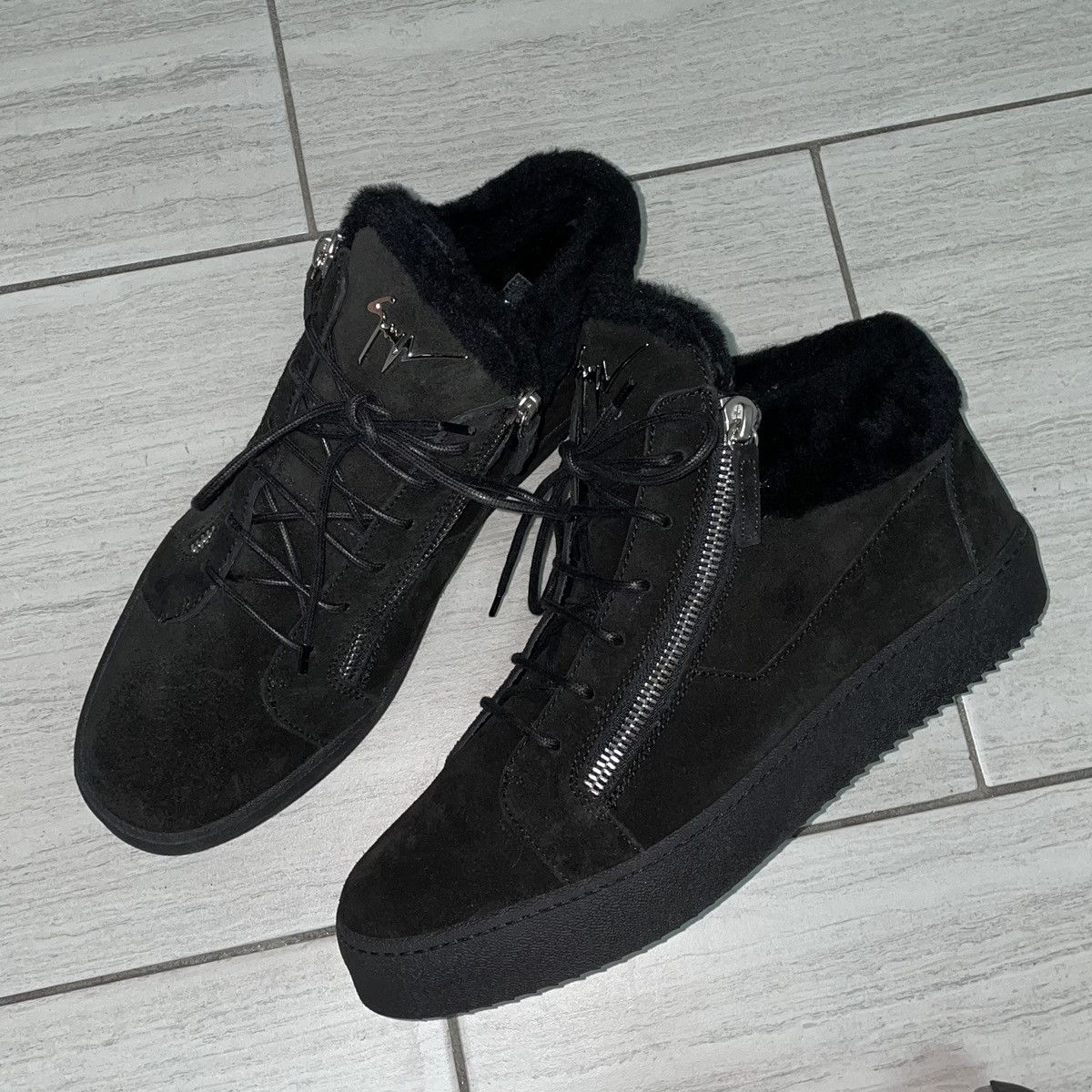 Giuseppe Zanotti High Top Fur Lined Sneakers