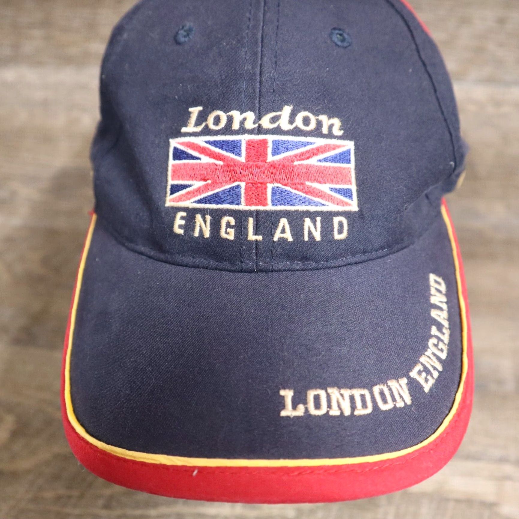 Vintage VINTAGE Hat London England Union Flag Vacation Travel Blue Red Cap Adult Adjustable Size ONE SIZE - 2 Thumbnail