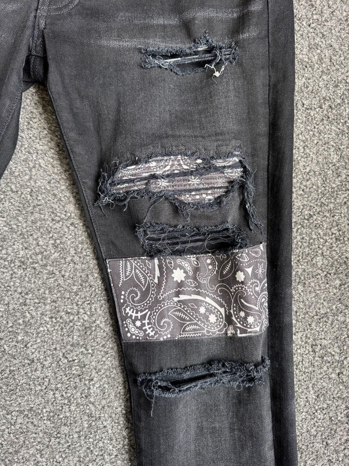 Amiri Amiri Aged Black Patchwork Art Jeans Size US 30 / EU 46 - 5 Thumbnail