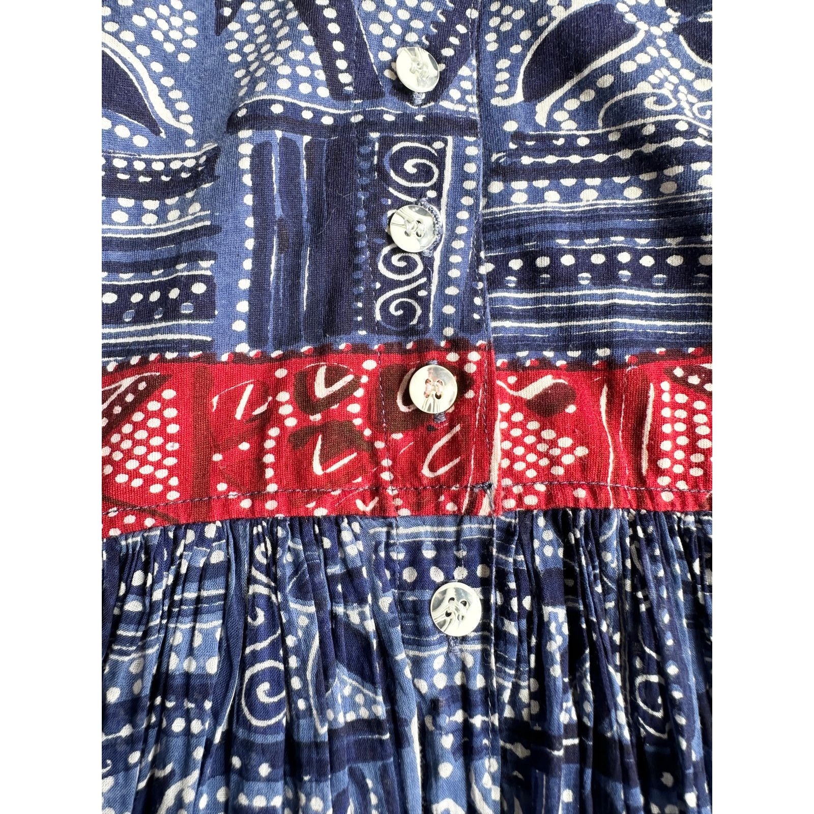 Vintage 90’s No Boundaries Boho Cotton Midi Dress Size L / US 10 / IT 46 - 2 Thumbnail