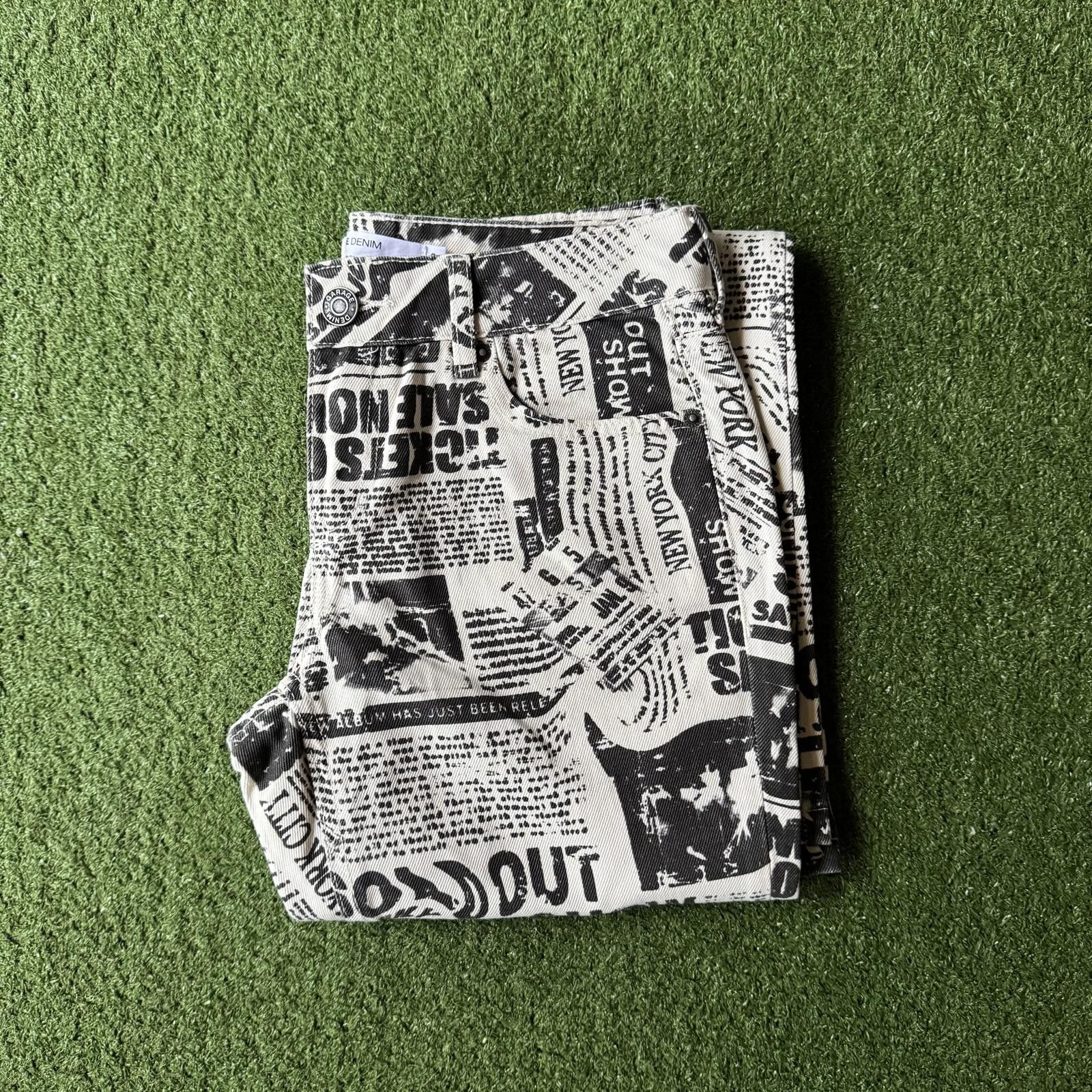 Garbage TV Stylish Garage Denim Printed Flared Pants Size ONE SIZE - 3 Thumbnail
