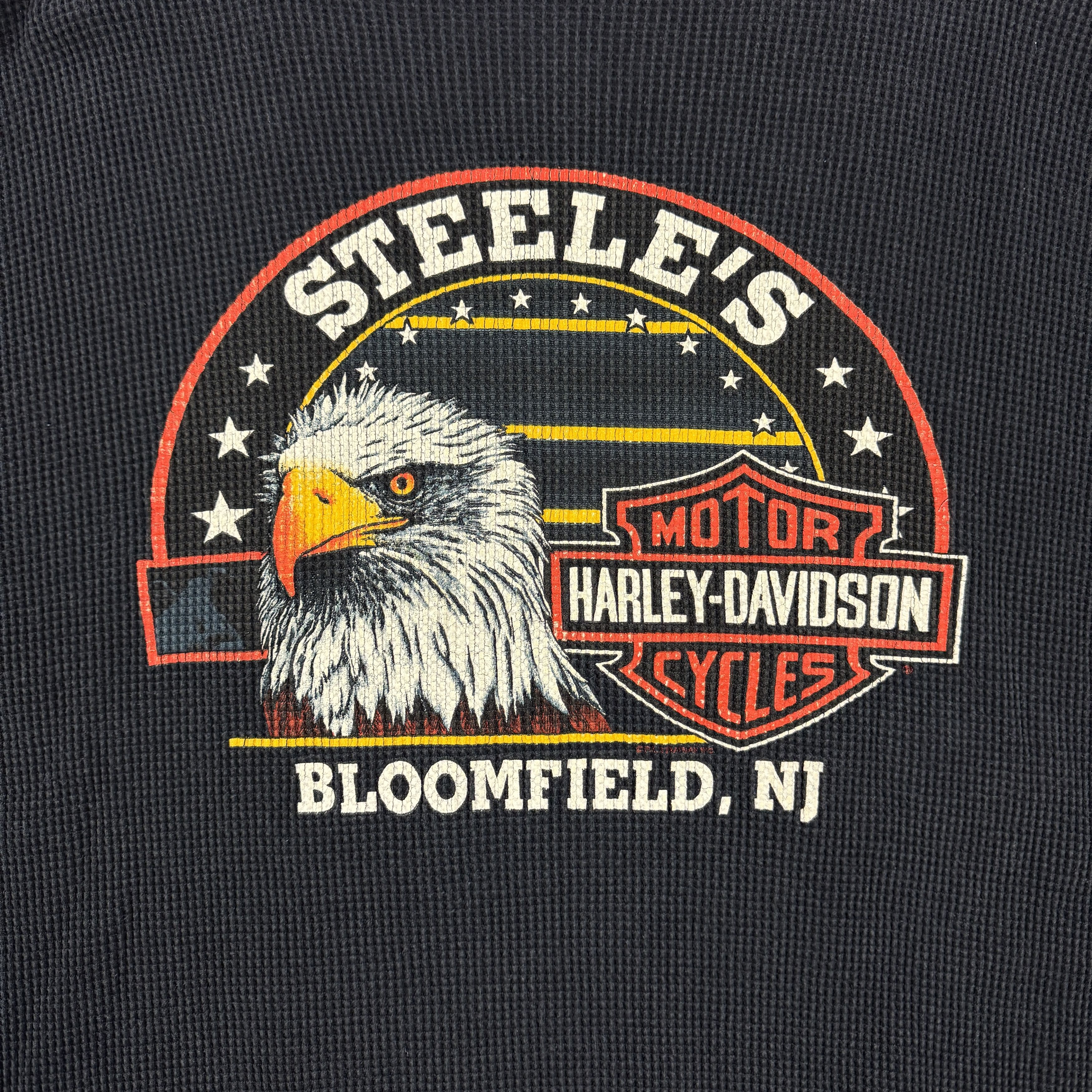 Harley Davidson × Vintage 90s Harley Davidson Eagle Thermal Longsleeve Size US XL / EU 56 / 4 - 4 Thumbnail