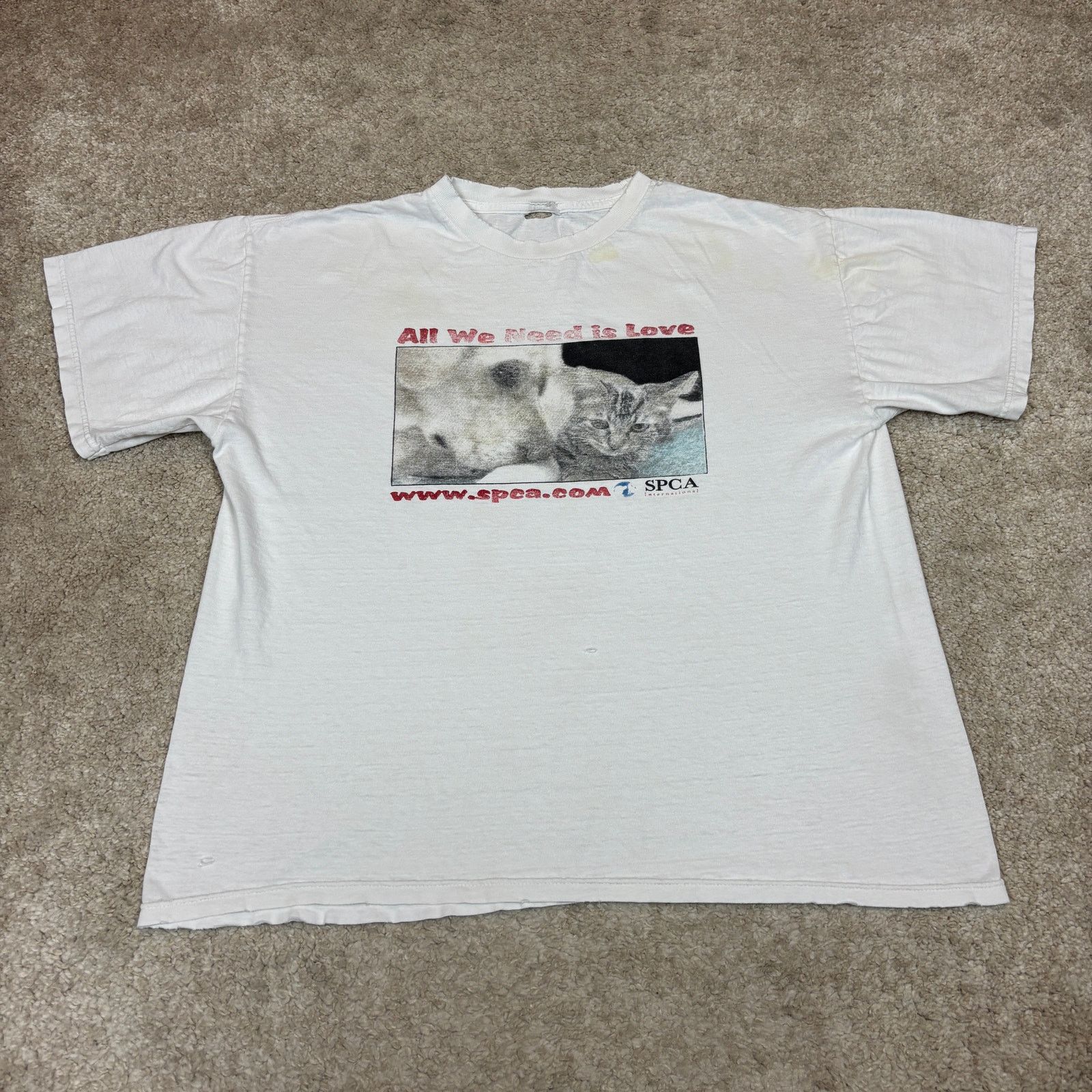 Vintage Vintage Humane Society Cat Dog T Shirt Women's Large Faded Size L / US 10 / IT 46 - 2 Thumbnail