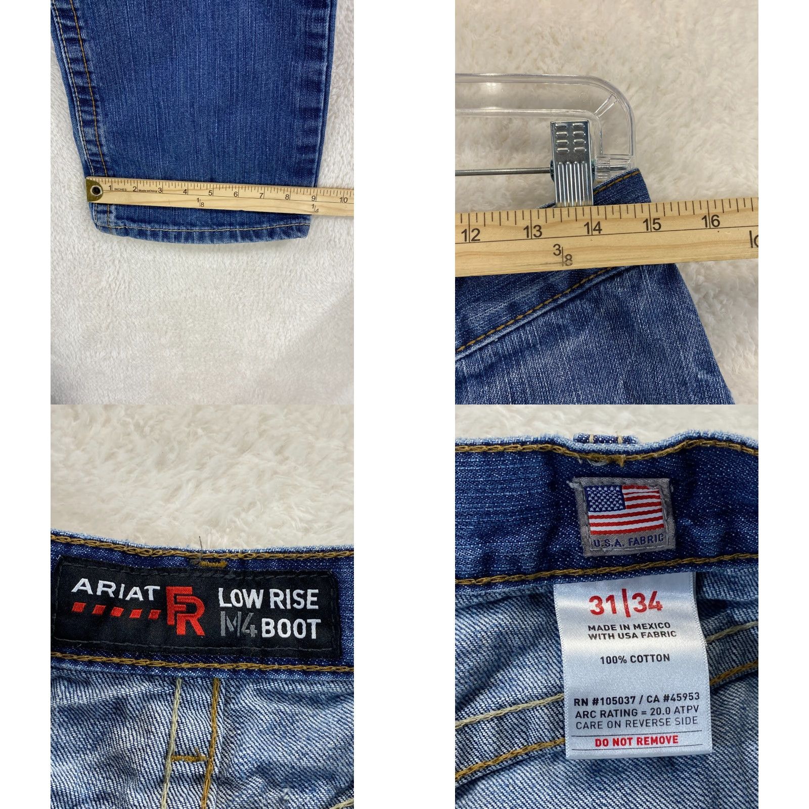 Ariat Ariat Jeans FR M4 31x34 Low Rise Boot Denim Blue 2112 CAT 2 Flame Resistant 5-Pocket Mens M4 Jeans Size US 31 - 8 Thumbnail