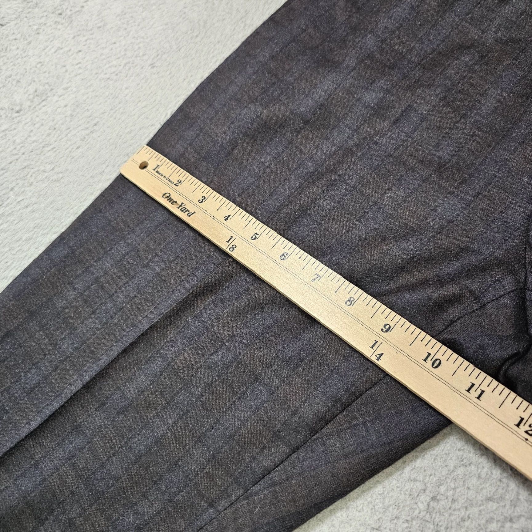 Incotex Incotex Mens Dress Pants 33x29 Gray Wool Plaid Flat Front Tapered Business Work Size US 33 - 5 Thumbnail