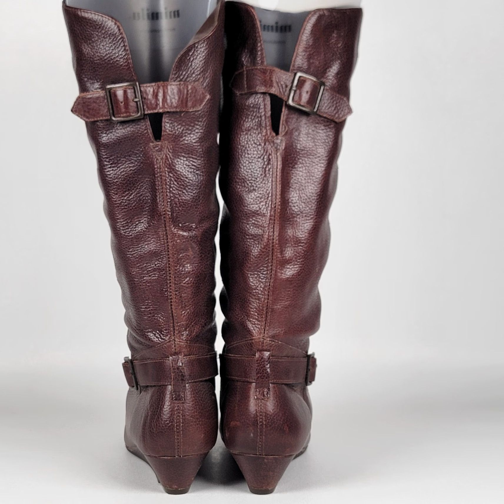 Vintage VINTAGE Cathy Jean Leather Riding Boots Knee High Boots Women US Size 9 Brown Round Toe Zip Wedge Heel 16" Shaft Made in Brazil Size 30" / US 8 / IT 44 - 7 Thumbnail