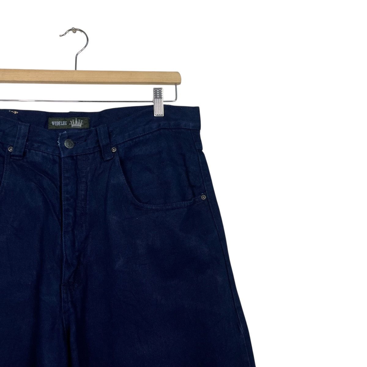 American Apparel Vintage Wideleg Dark Blue Denim Jeans Size US 35 - 5 Thumbnail