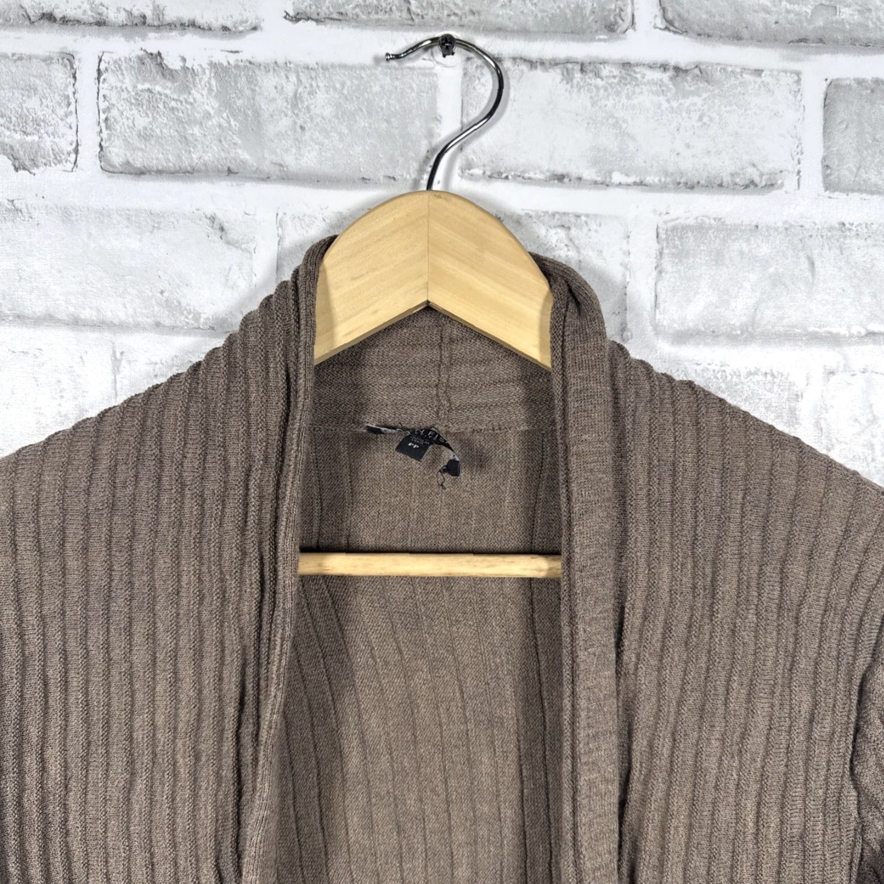 Eileen Fisher Eileen Fisher Brown 100% Wool Open Cardigan Womens Size Petite Small Size S / US 4 / IT 40 - 2 Thumbnail