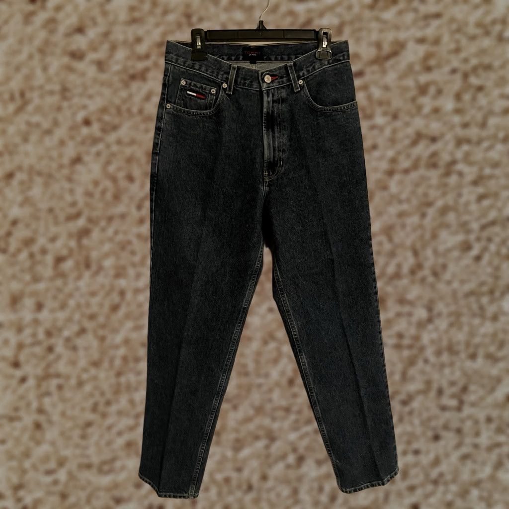 Tommy Hilfiger VINTAGE Tommy Hilfiger Jeans Relaxed Fit Straight Denim Jeans - Men's 31x32 Blue Logo 90s Decade Mens Jeans Size US 31 - 1 Thumbnail
