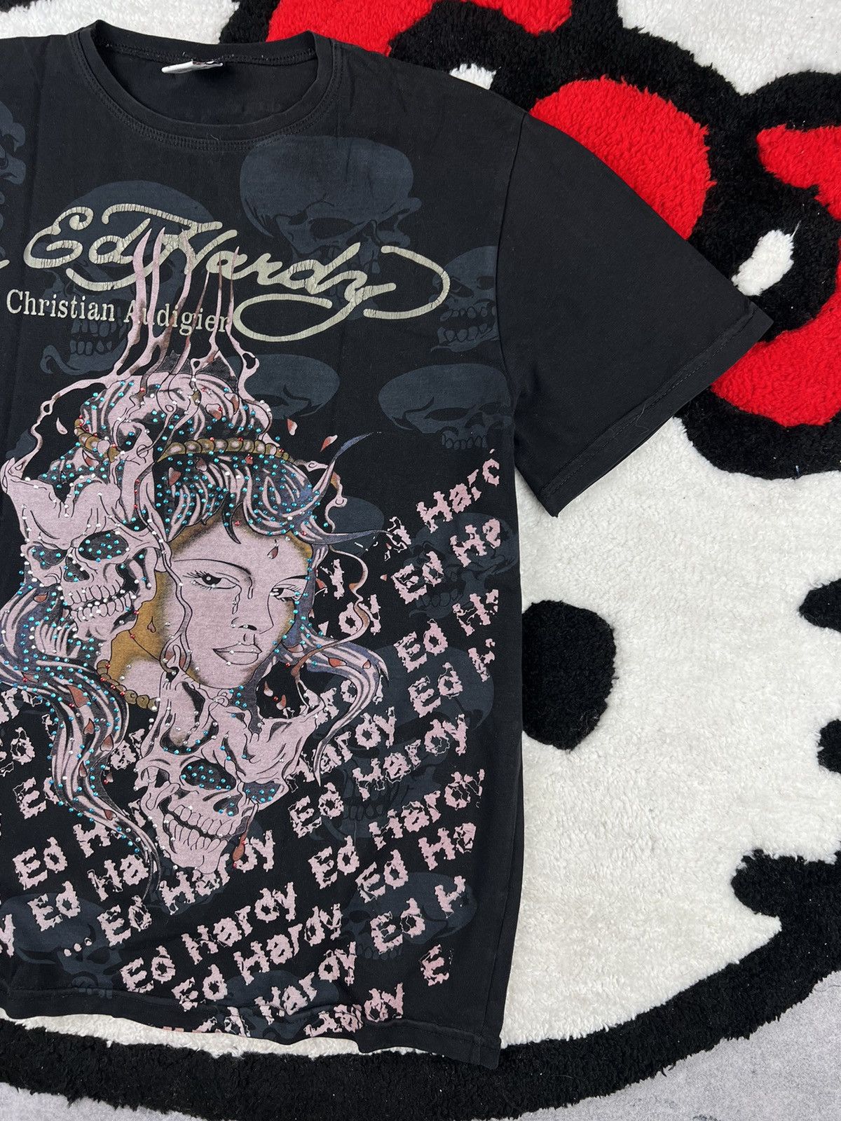 Ed Hardy Vintage Ed Hardy by Christian Audigier Skulls Girl Y2K Tee Size L / US 10 / IT 46 - 3 Thumbnail