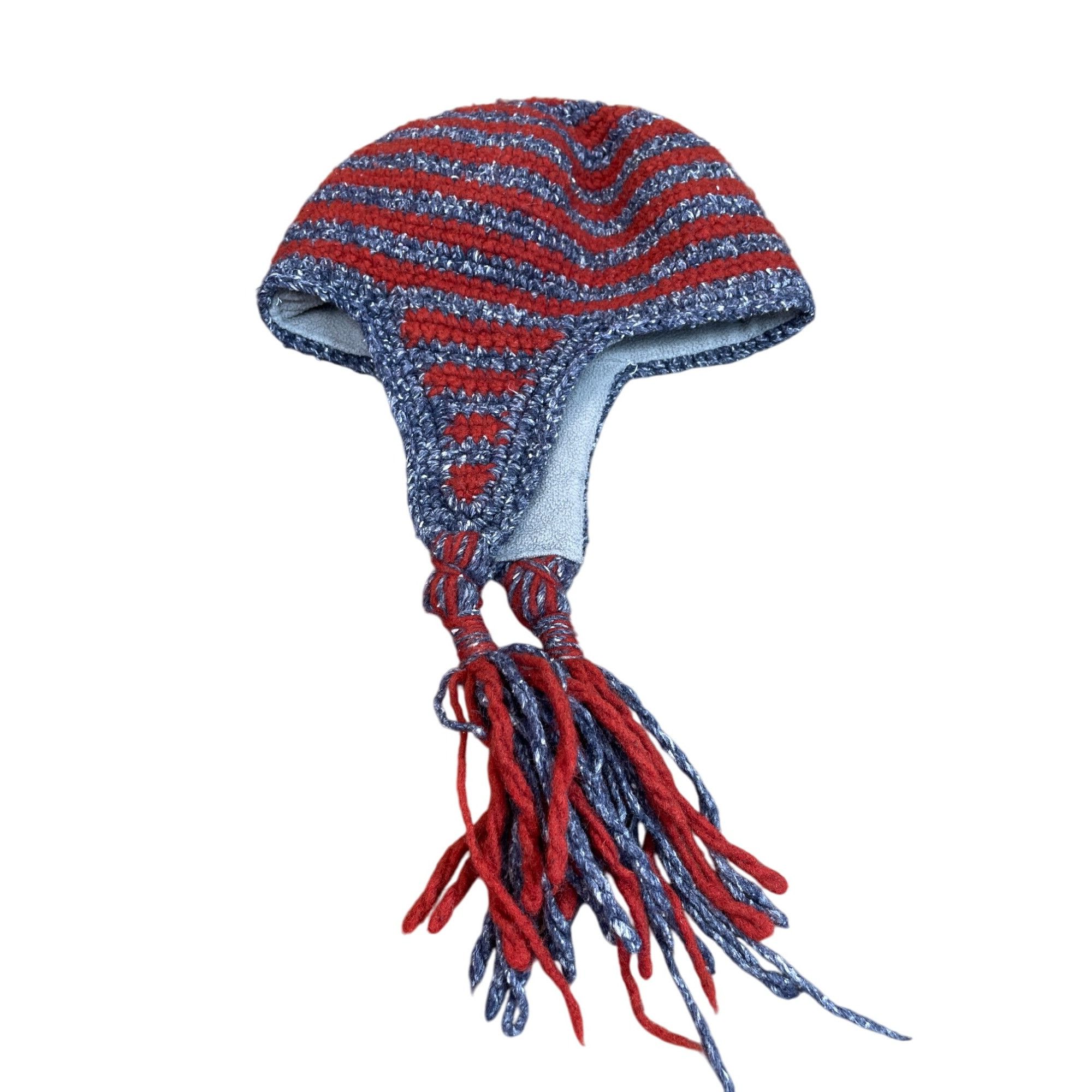 Other Native Creation Handmade gray red wool Earflap winter hat SK Size ONE SIZE - 14 Thumbnail