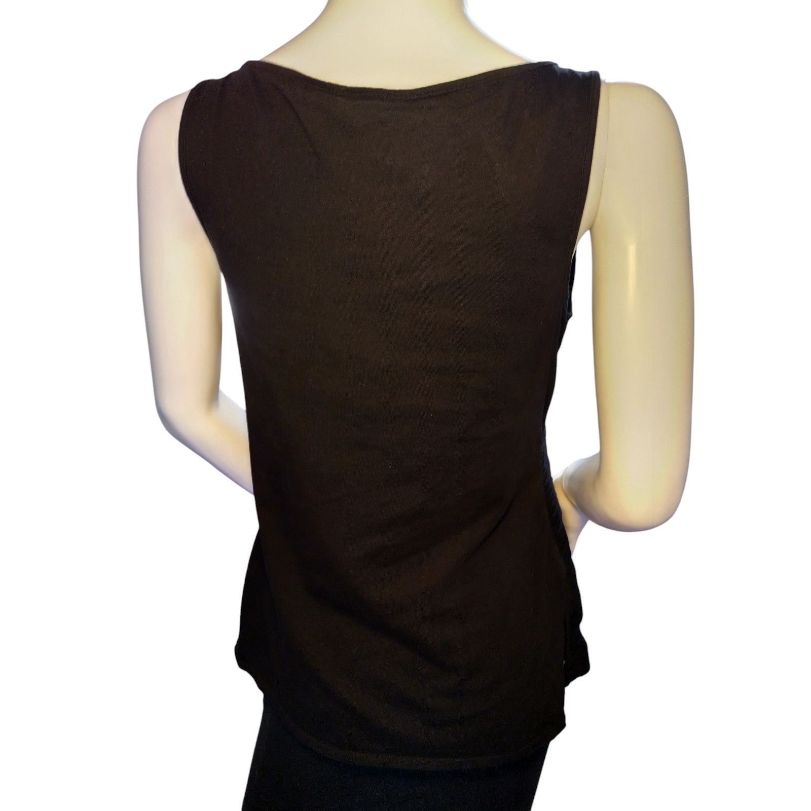 Ann Taylor Ann Taylor Womens Pullover Scoop neck Tank Black Sz Small Size S / US 4 / IT 40 - 5 Thumbnail
