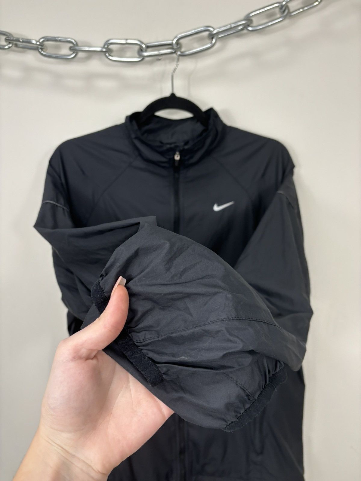 Nike Vintage Nike Y2K Black Reflective Drill Hype Track Jacket Size US S / EU 44-46 / 1 - 5 Thumbnail