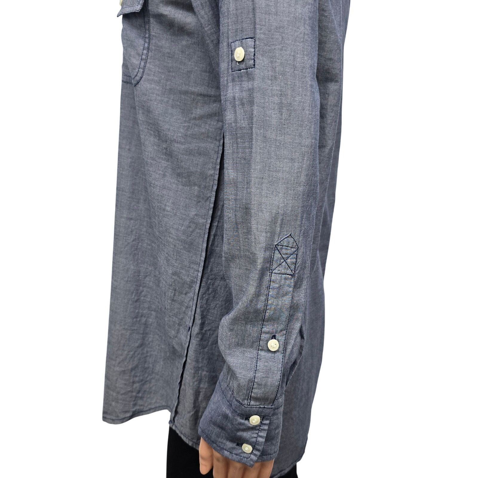 J.Crew J. Crew Chambray Popover Tunic Shirt M Long Sleeve Roll tab Size M / US 6-8 / IT 42-44 - 6 Thumbnail