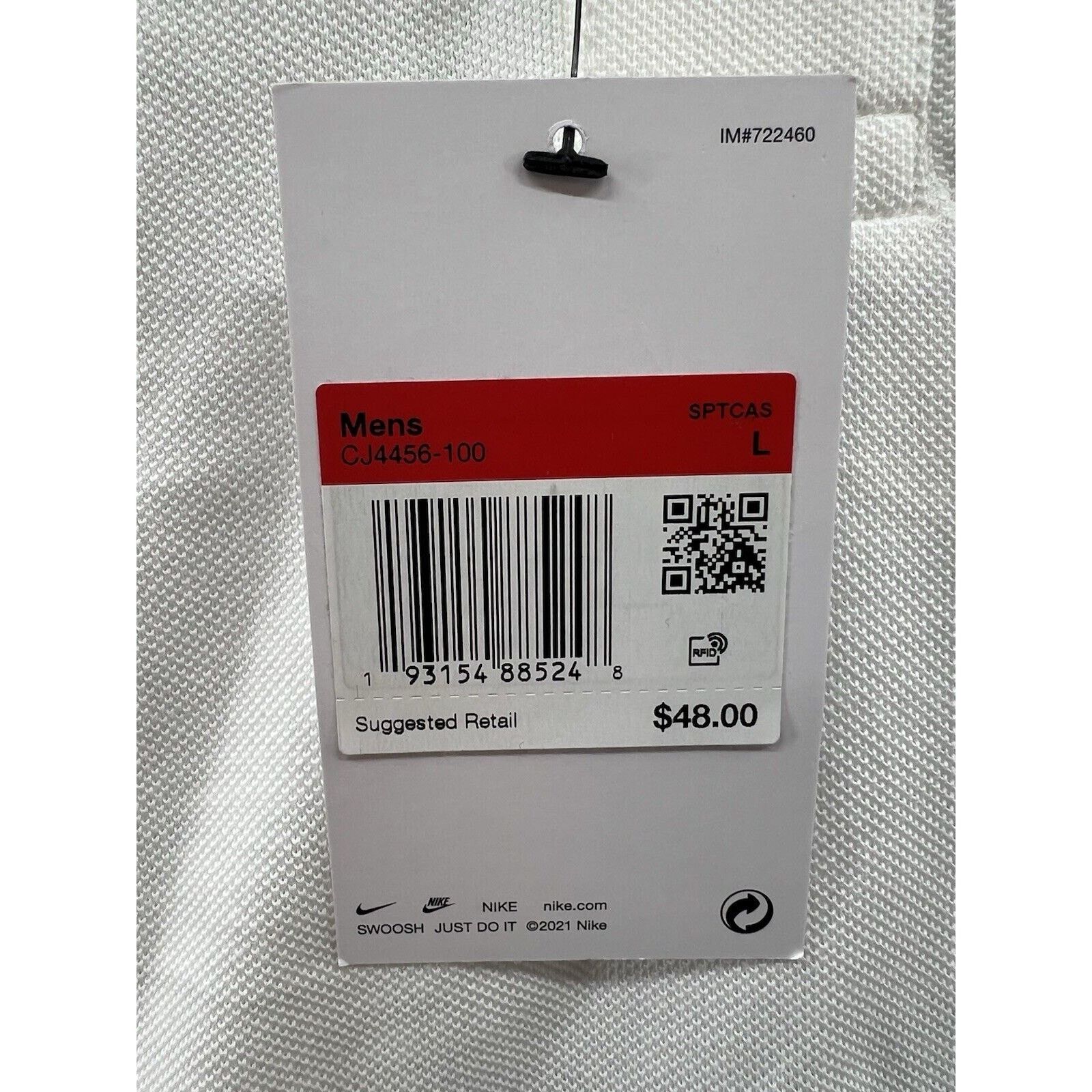 Nike Nike White/Black Club Polo CJ4456-100 Men’s Size Large Size US L / EU 52-54 / 3 - 4 Thumbnail