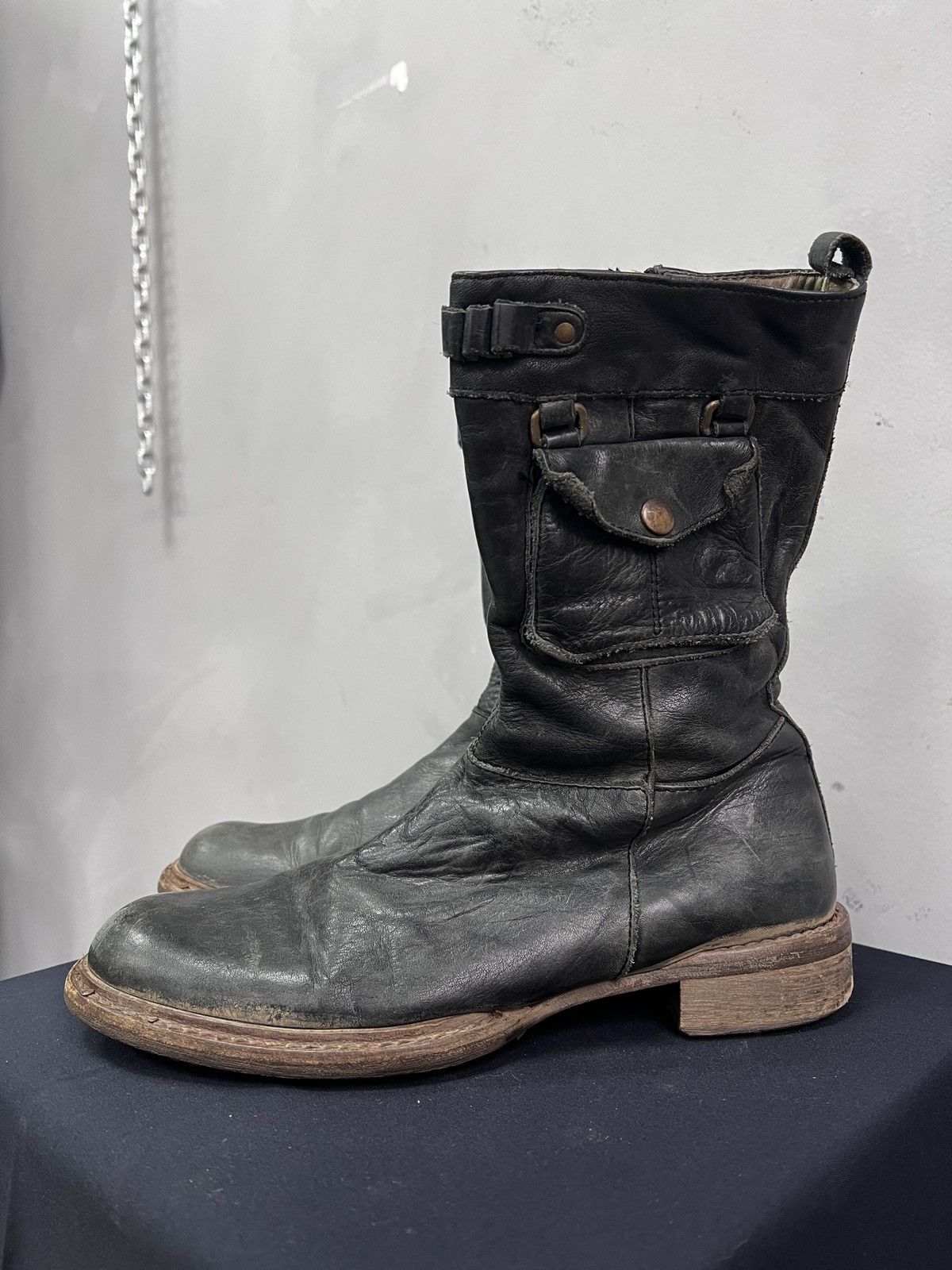 Undercover Moto platform boots 90s Leather Undercover style japanese Size US 7.5 / EU 40-41 - 3 Thumbnail