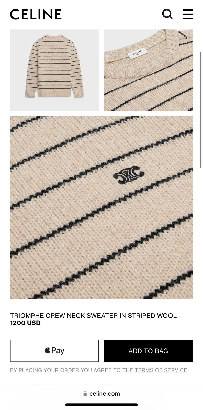 Celine $1.2k Celine red black stripe 💯% wool crew sweater S Hedi Size US S / EU 44-46 / 1 - 16 Thumbnail