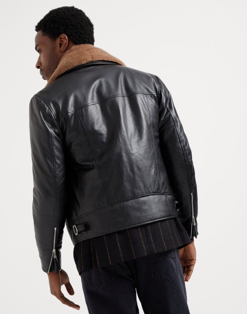 Brunello Cucinelli o1w1db10825 Padded Leather Jacket in Black Size US S / EU 44-46 / 1 - 4 Thumbnail