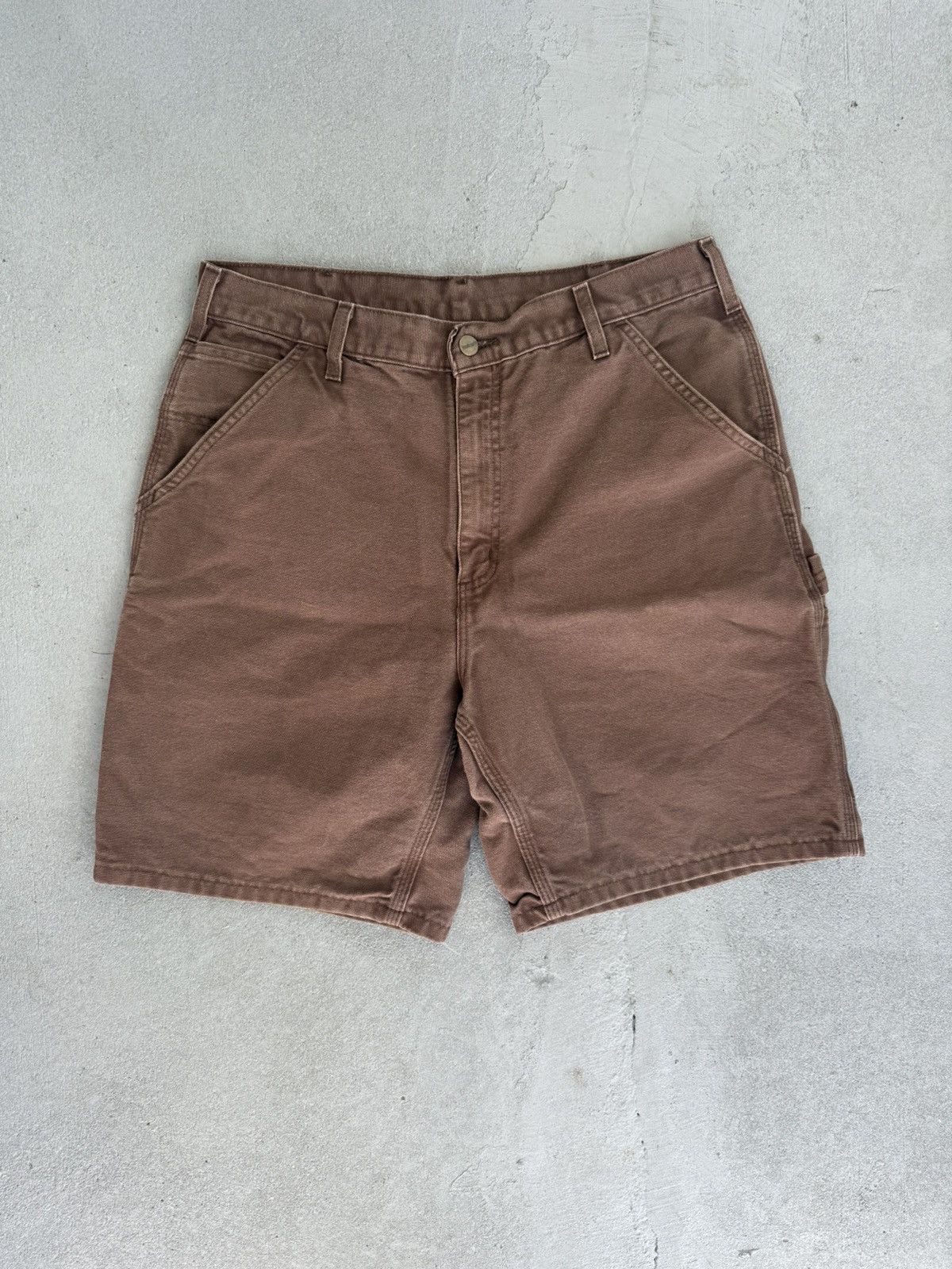 Vintage 90s B25 CHT Brown Carhartt Carpenter Shorts Size 34