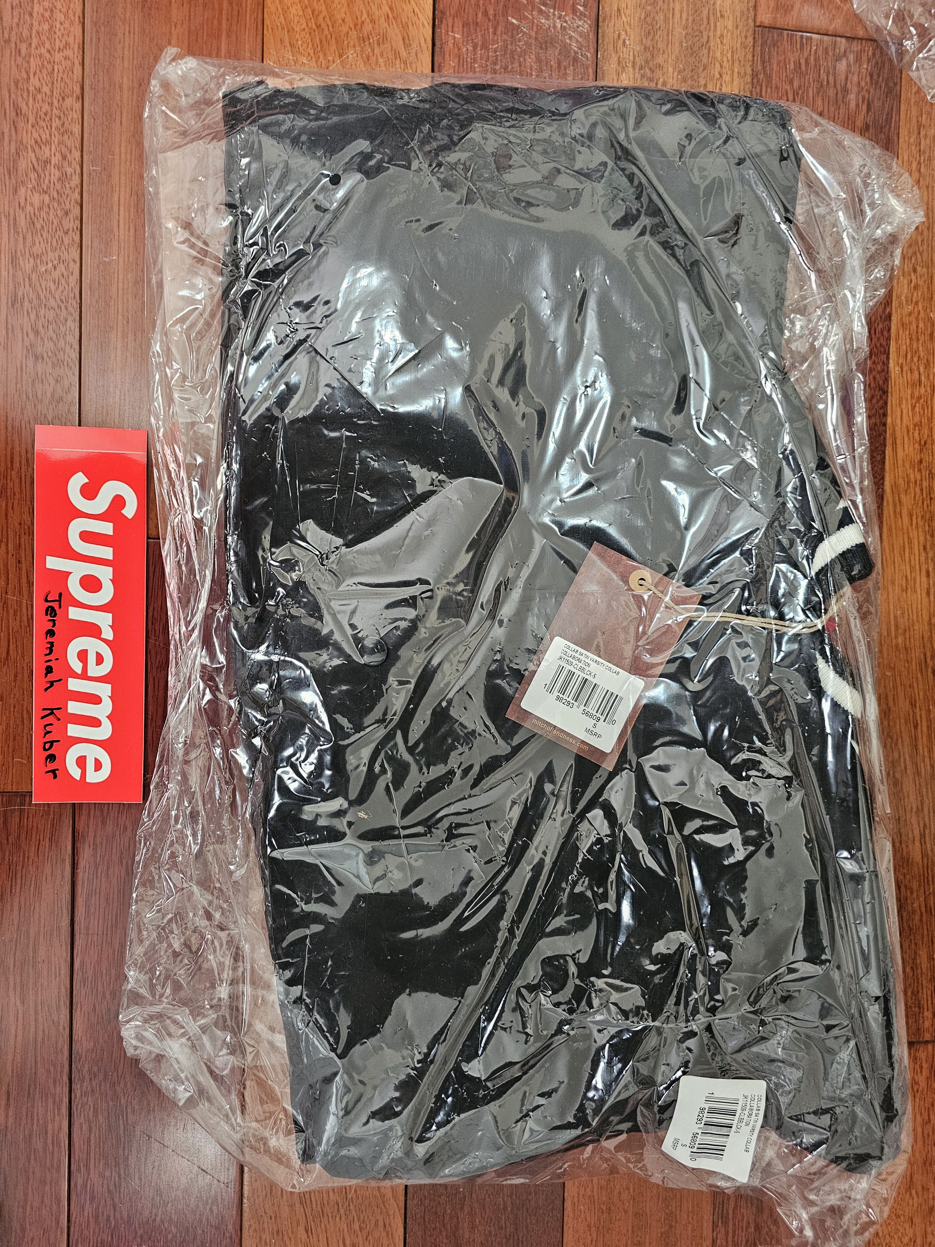 Supreme Supreme Black Satin Mitchell & Ness Varsity Jacket FW24 Size US M / EU 48-50 / 2 - 3 Thumbnail
