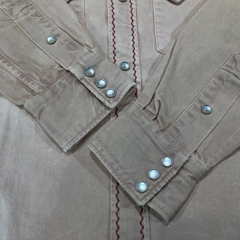 RRL Ralph Lauren RRL Ralph Lauren Dirty Pink Embroidered Western Shirt Size US M / EU 48-50 / 2 - 8 Thumbnail