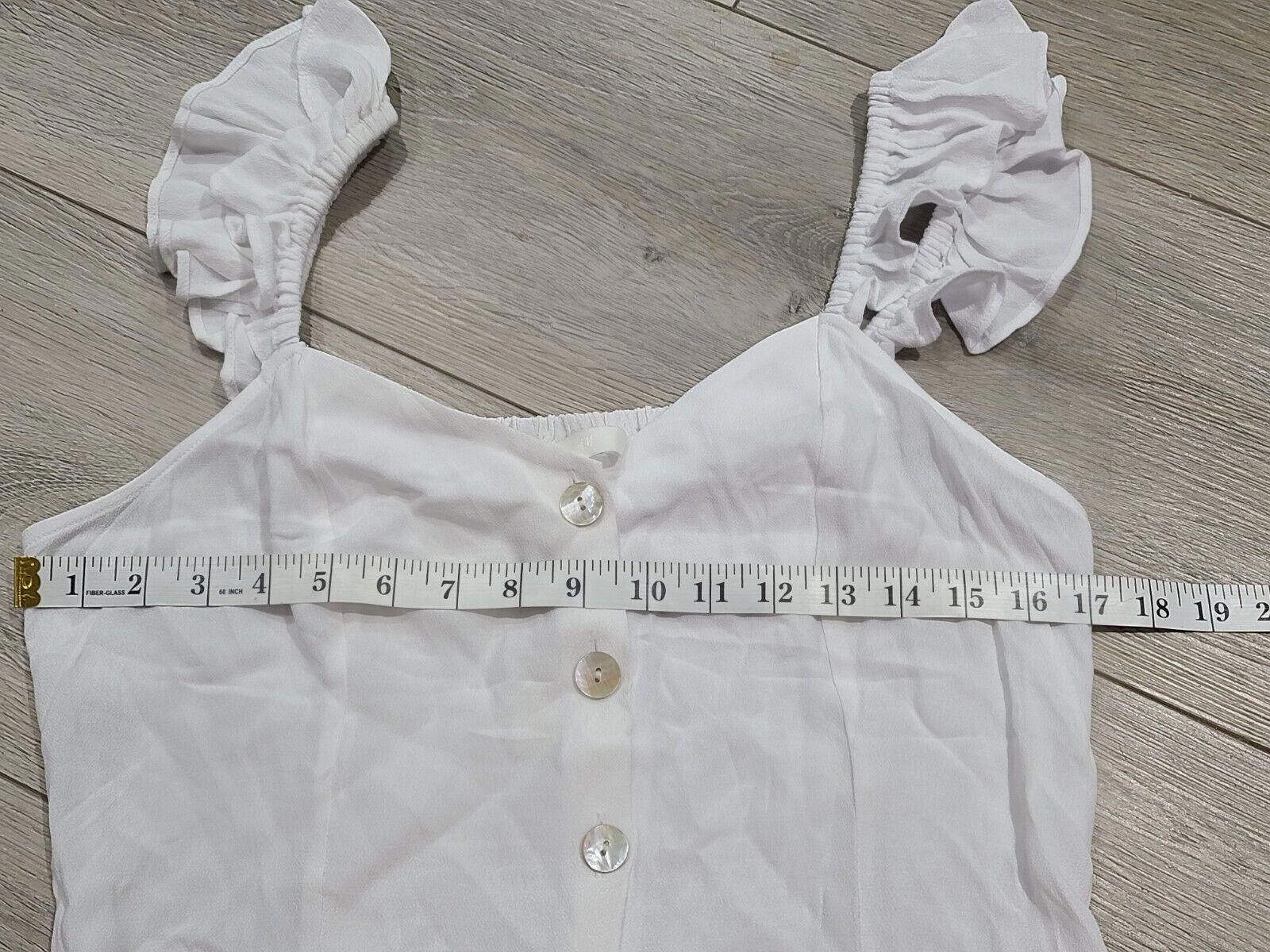 H&M HM Tank Top White Medium Sweetheart Ruffle summer Size M / US 6-8 / IT 42-44 - 4 Thumbnail