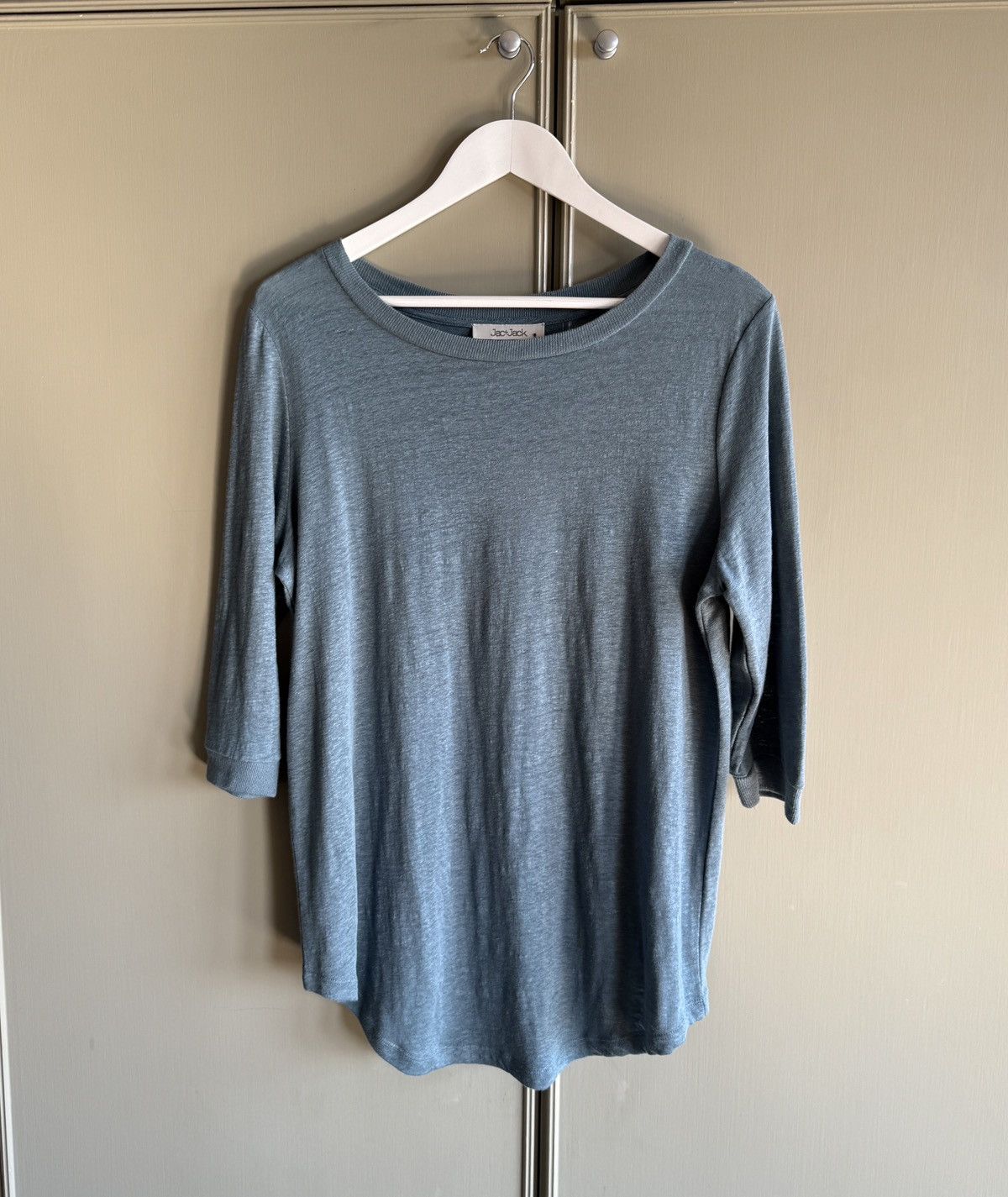 Jac + Jack Curved Hem Woven Linen Tee - NWT Size L / US 10 / IT 46 - 1 Thumbnail