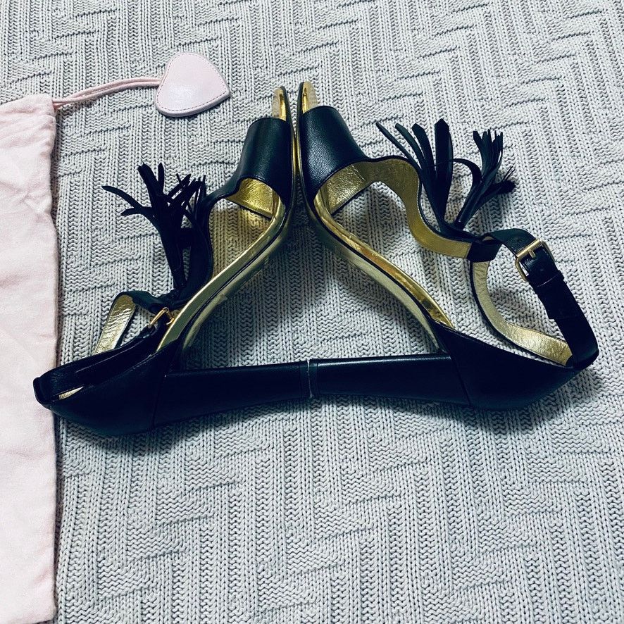 Juicy Couture Juicy Couture black tassel Erica heels Size US 8.5 / IT 38.5 - 7 Thumbnail