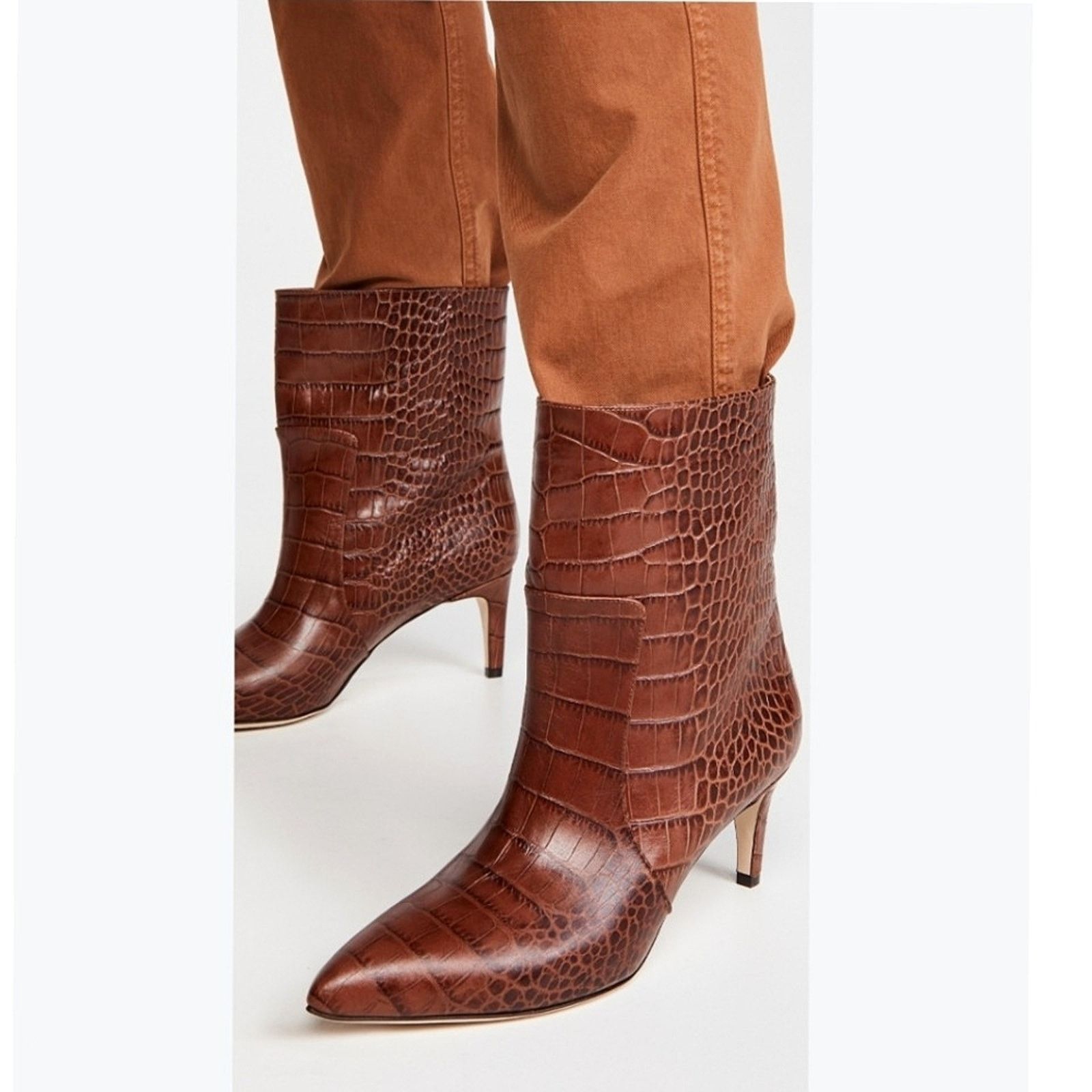 Paris Texas Paris Texas Moc Croco Seamed Mid Heel Ankle Boots Brown 35 Size US 5 / IT 35 - 13 Thumbnail