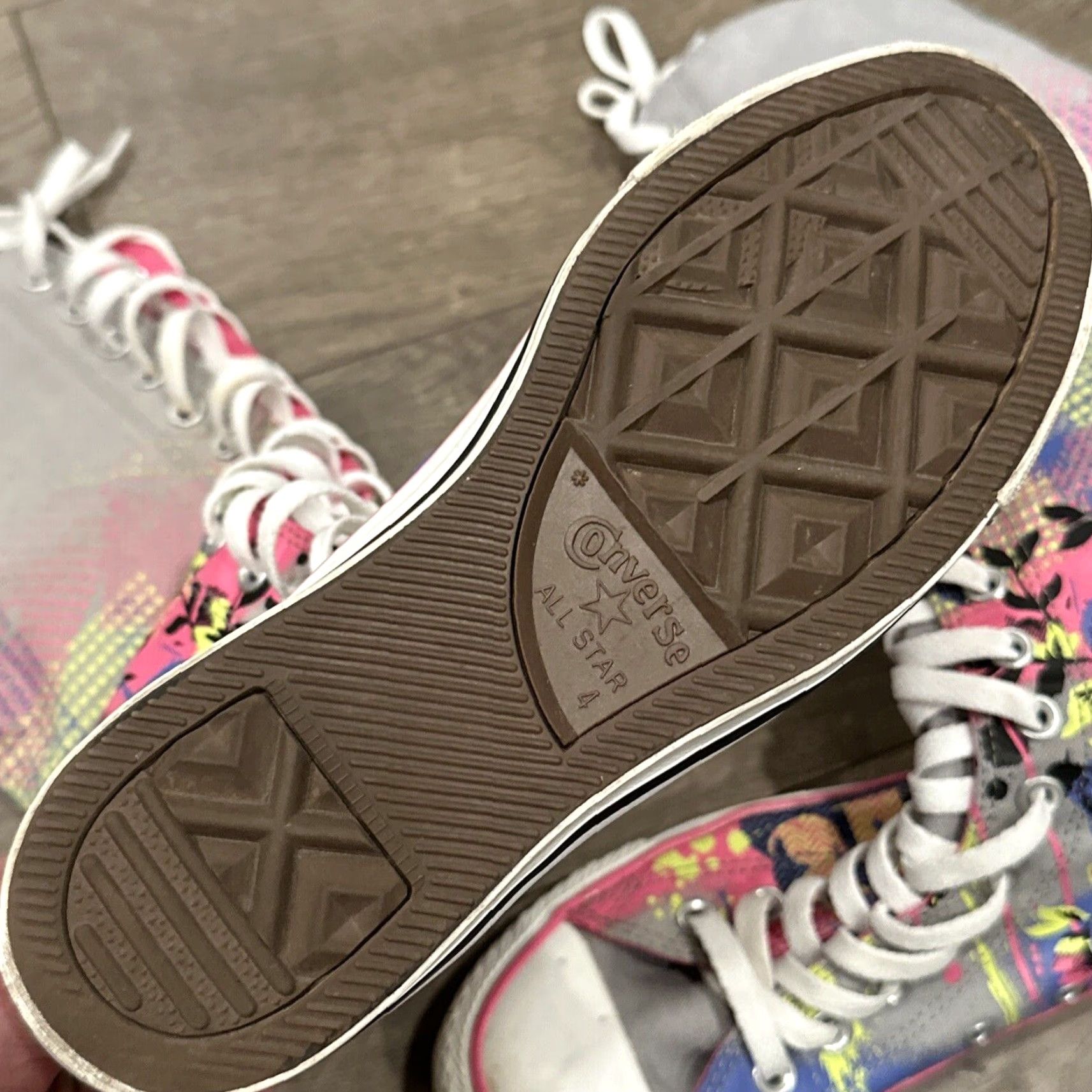 Converse VINTAGE Converse Chuck Taylor All-Star Knee High Sneakers Gray/Pink Zipper Lace-Up Women Size 6 Stars Size US 4 / IT 34 - 5 Thumbnail