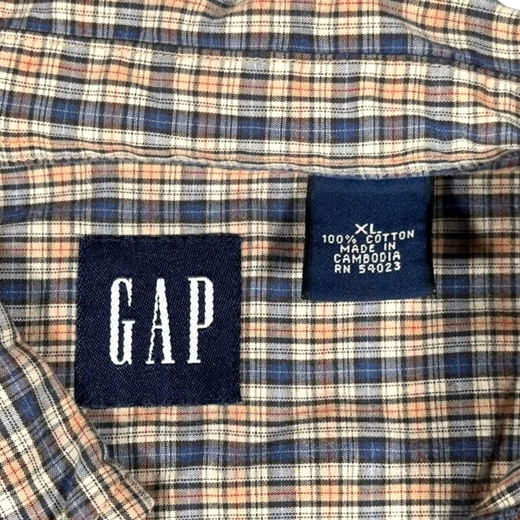 Gap VINTAGE Gap Shirt Adult XL Blue Orange Plaid Button-Down 90s Preppy Mens Size US XL / EU 56 / 4 - 4 Thumbnail