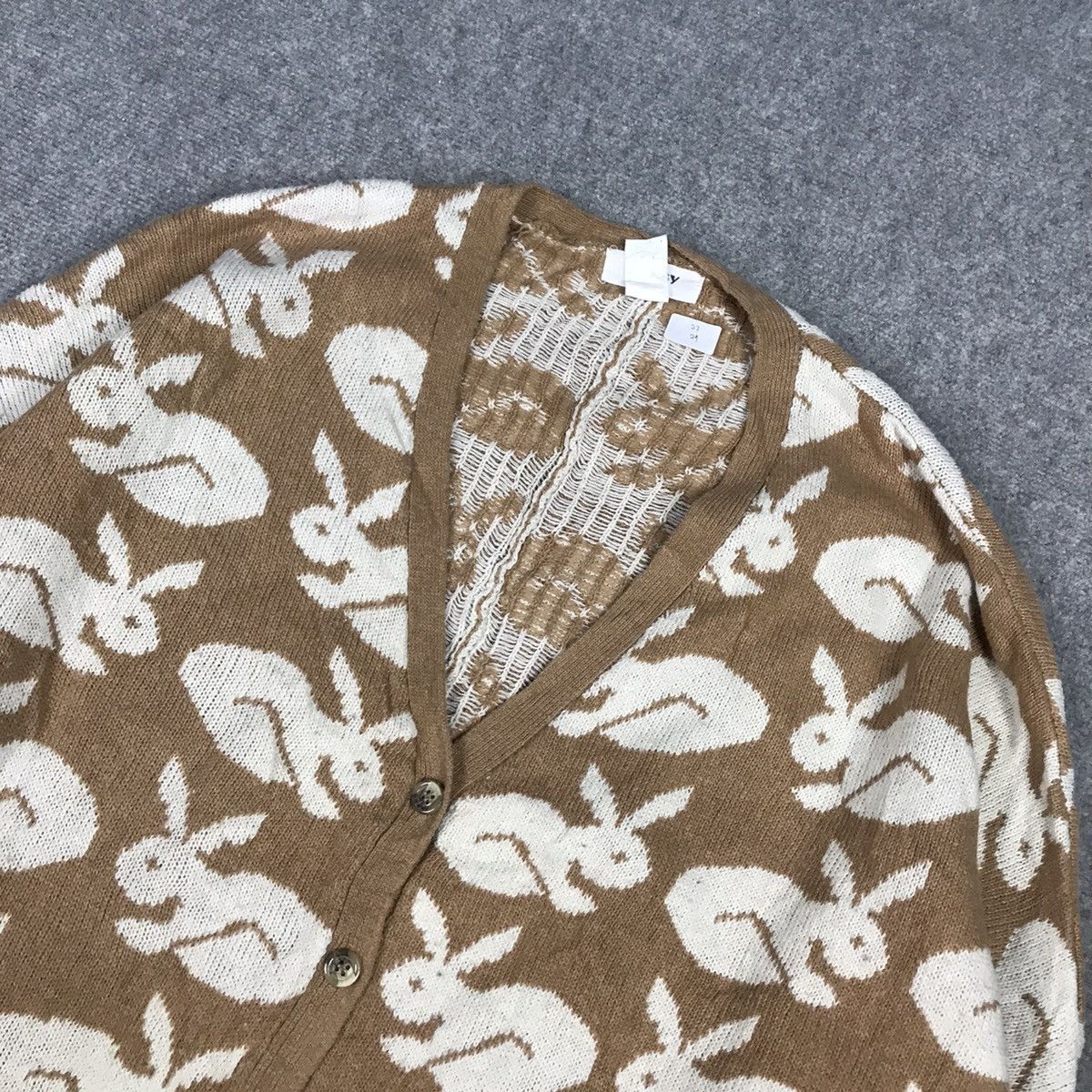Aran Isles Knitwear × Japanese Brand KNITWEAR CARDIGAN DESIGN RABBIT Size US L / EU 52-54 / 3 - 5 Thumbnail