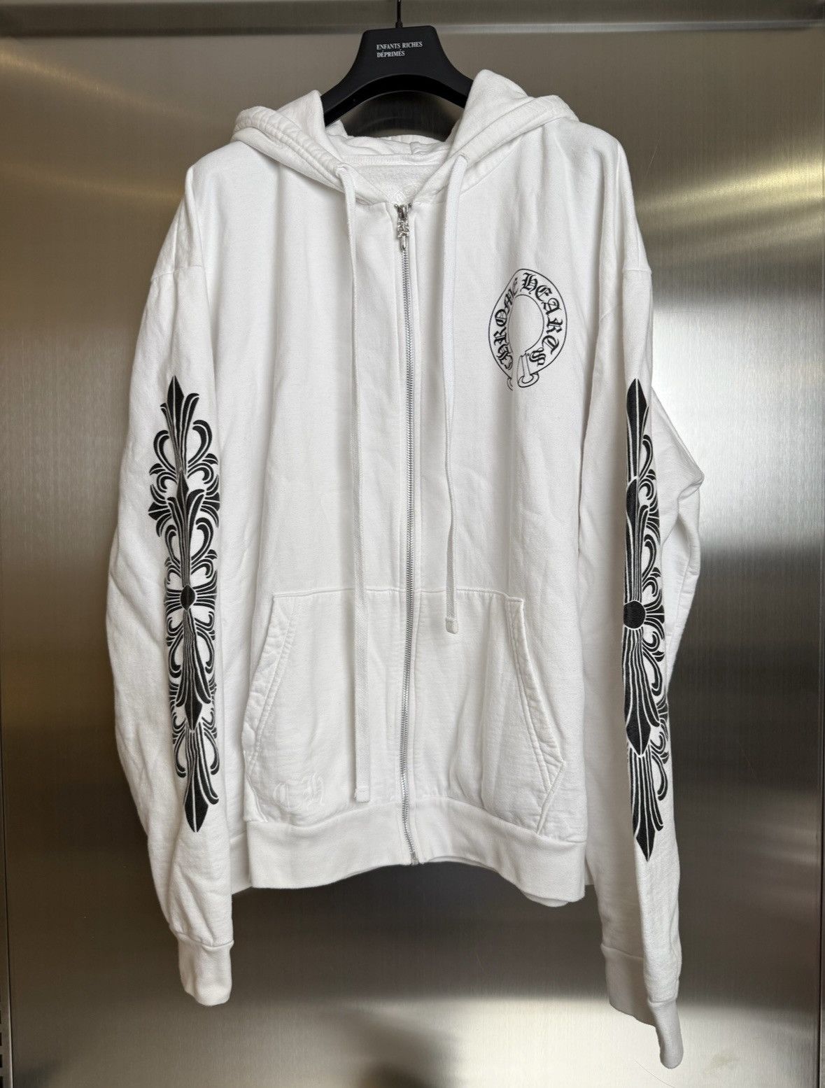 Chrome Hearts Chrome Hearts Floral Horseshoe ZipUp White