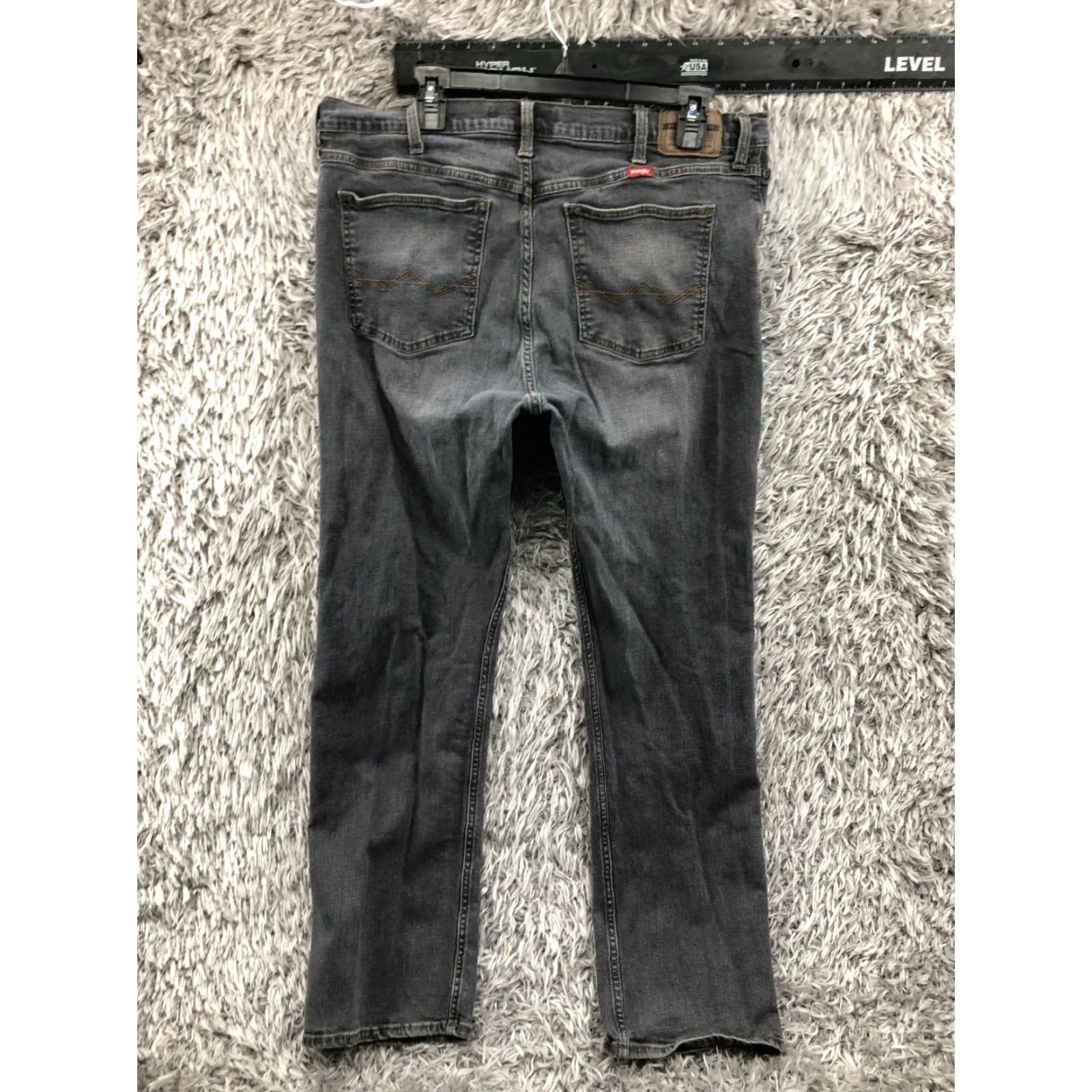 Wrangler Wrangler Jeans Straight 36x32 Mens Mid Wash Gray Regular Waist 36 Denim 5-Pocket Utility Belt Loops Logo Vintage No N/A Size US 36 / EU 52 - 5 Thumbnail