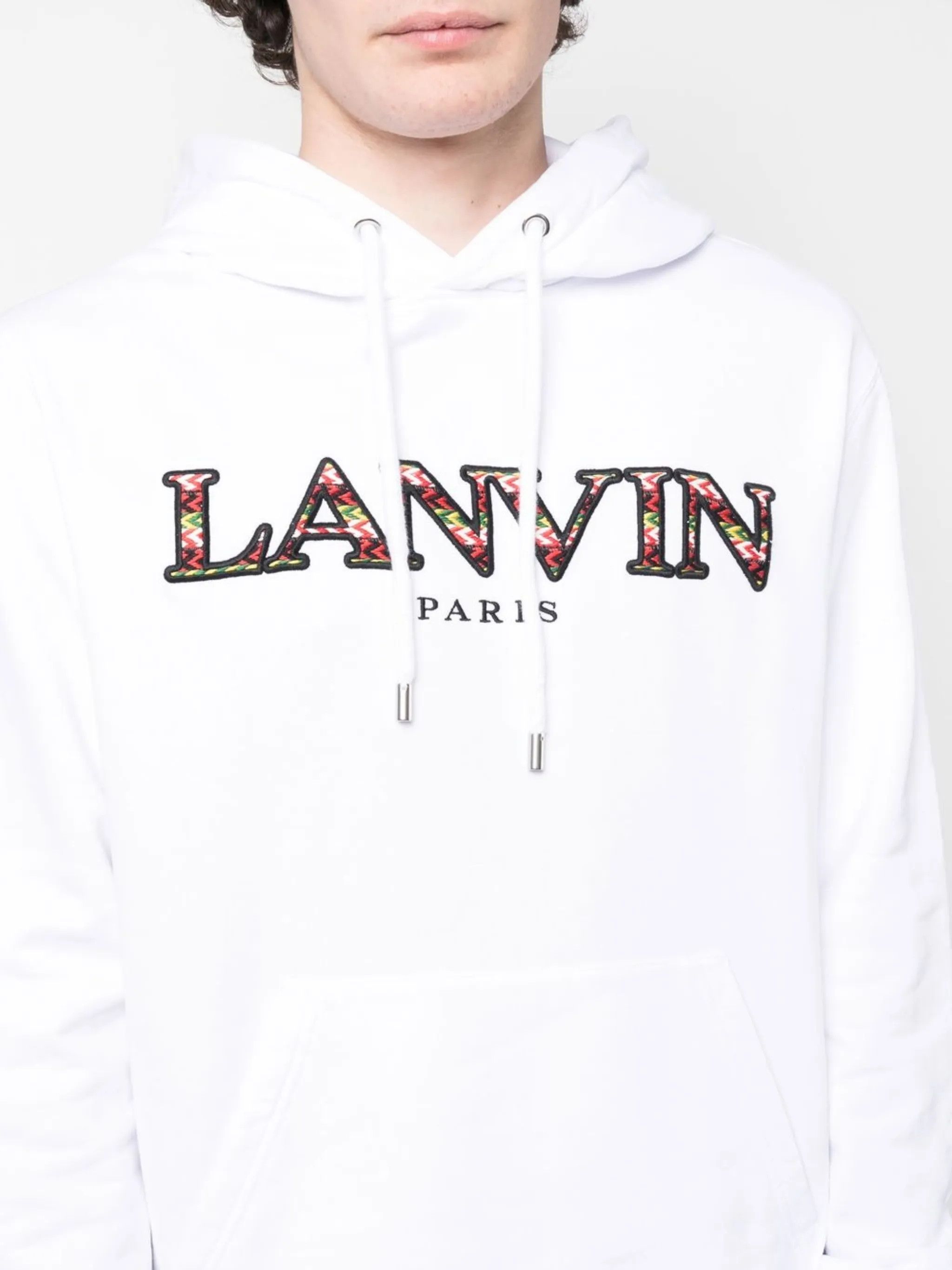 Lanvin o1y0225 Embroidered Logo Hoodie in White Size US XXL / EU 58 / 5 - 2 Thumbnail