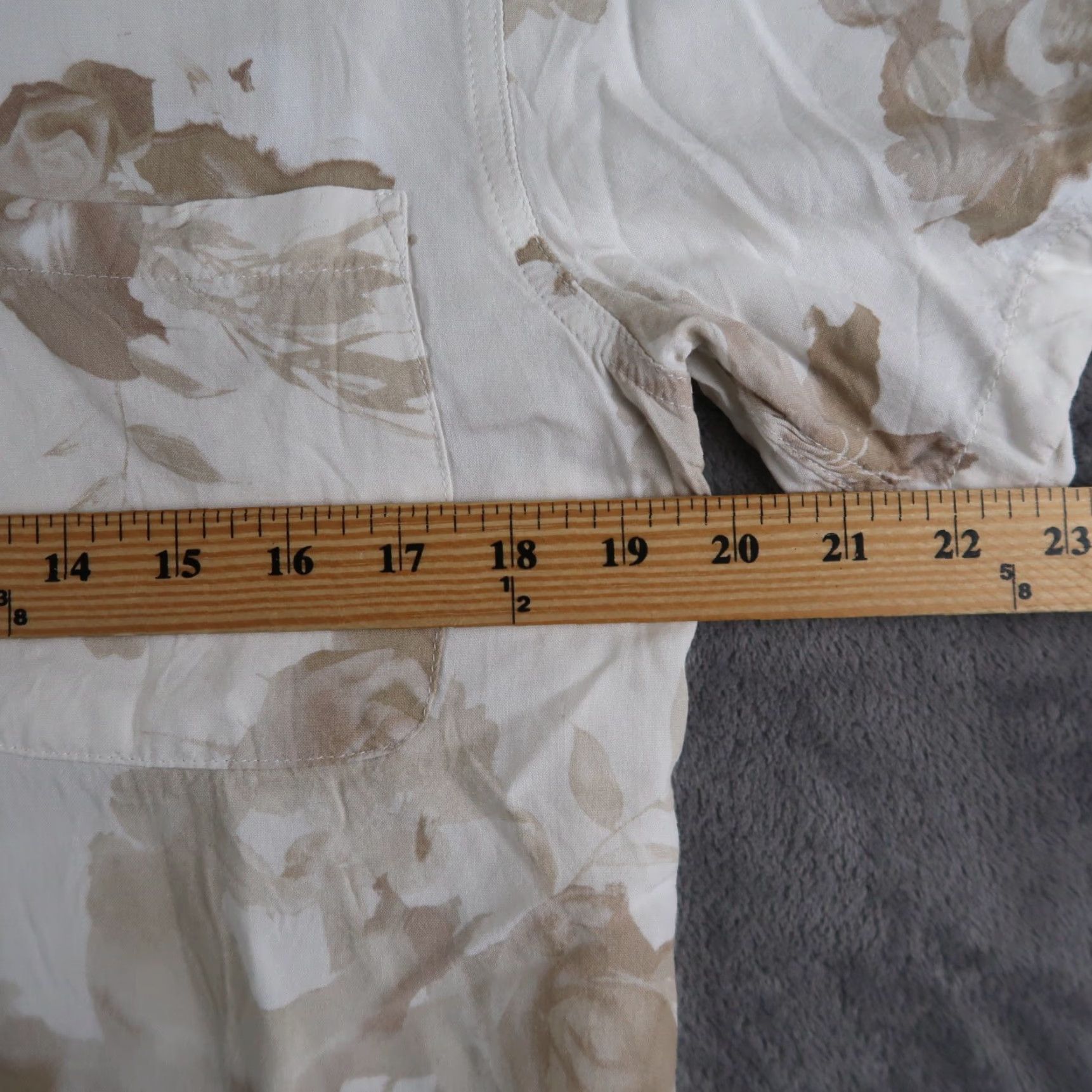 J Brand VINTAGE Roushatte Japanese Hawaiian Shirt Button-Up Floral Rayon Men's S Beige Size US S / EU 44-46 / 1 - 5 Thumbnail
