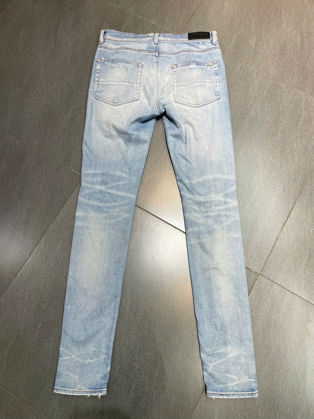 Amiri Amiri Blue Denim Brown Patch Jeans Size US 31 - 2 Thumbnail