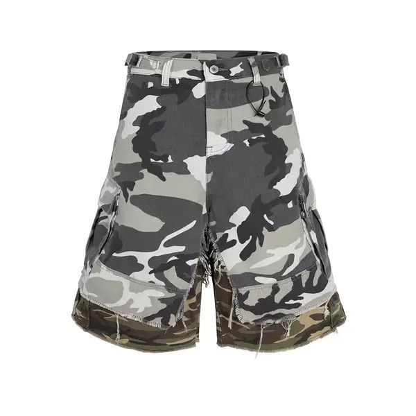 Japanese Brand Kihara x Kida Fake Two Piece Spliced Camouflage Cargo Shorts Size US 32 / EU 48 - 2 Thumbnail