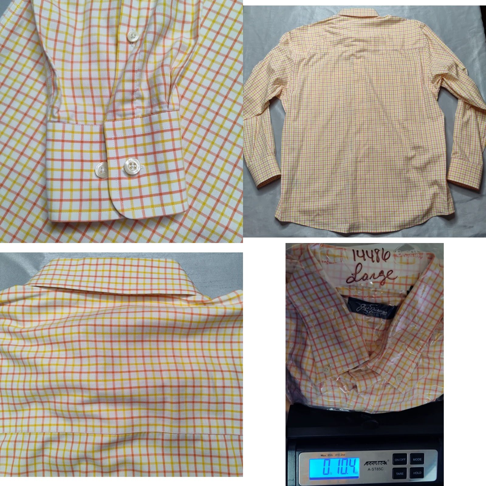 Vintage JACK NICKLAUS Men L Yellow Orange Check 100% Cotton Button-Up Shirt EUC Size US L / EU 52-54 / 3 - 10 Thumbnail