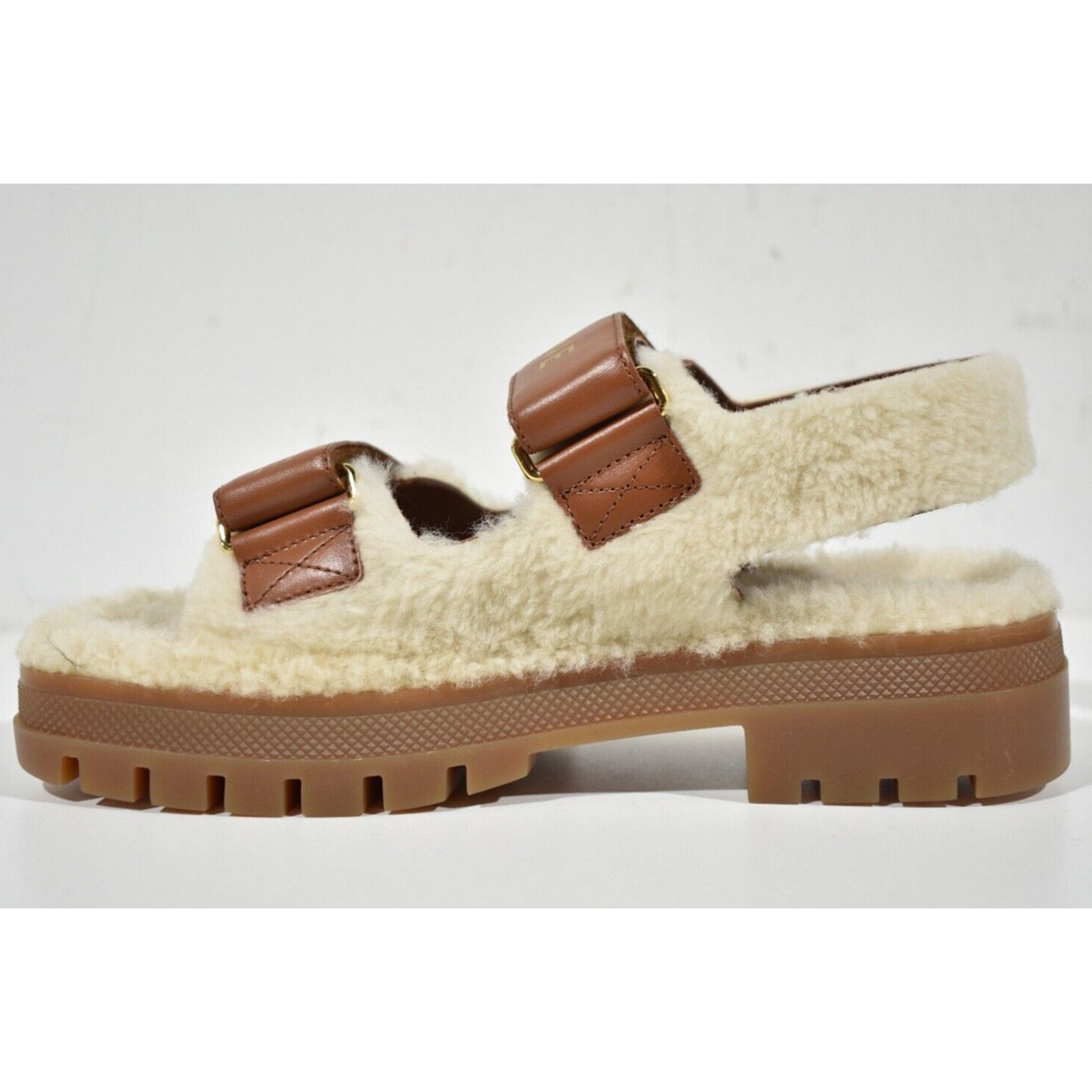 Celine Celine Leo Scratch Sandal Shearling Fur Tan Leather Logo Size US 10 / IT 40 - 8 Thumbnail