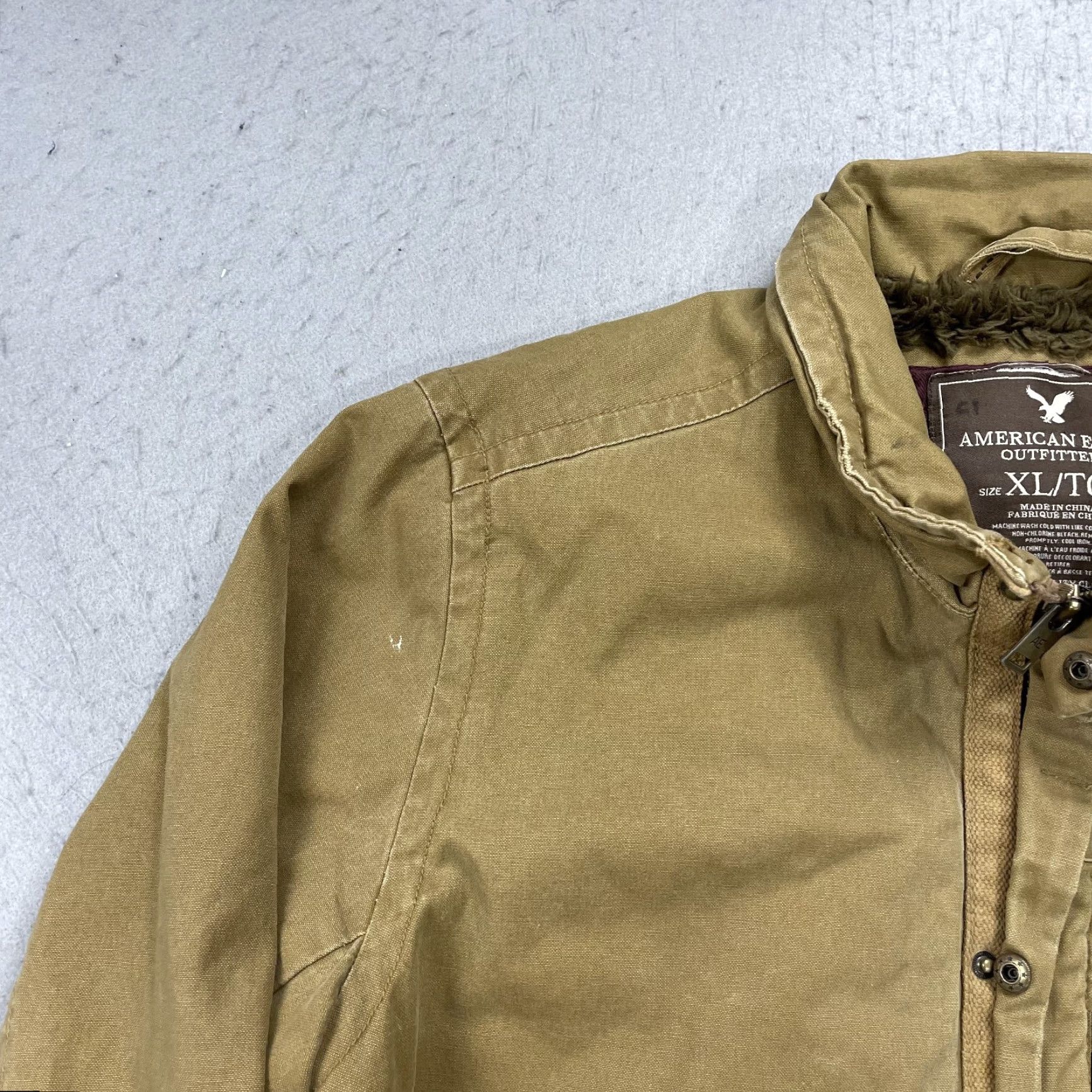 American Eagle Outfitters VINTAGE American Eagle Jacket Mens XL Brown Fur Lined Sherpa Bomber Logo Y2K Size US XL / EU 56 / 4 - 4 Thumbnail