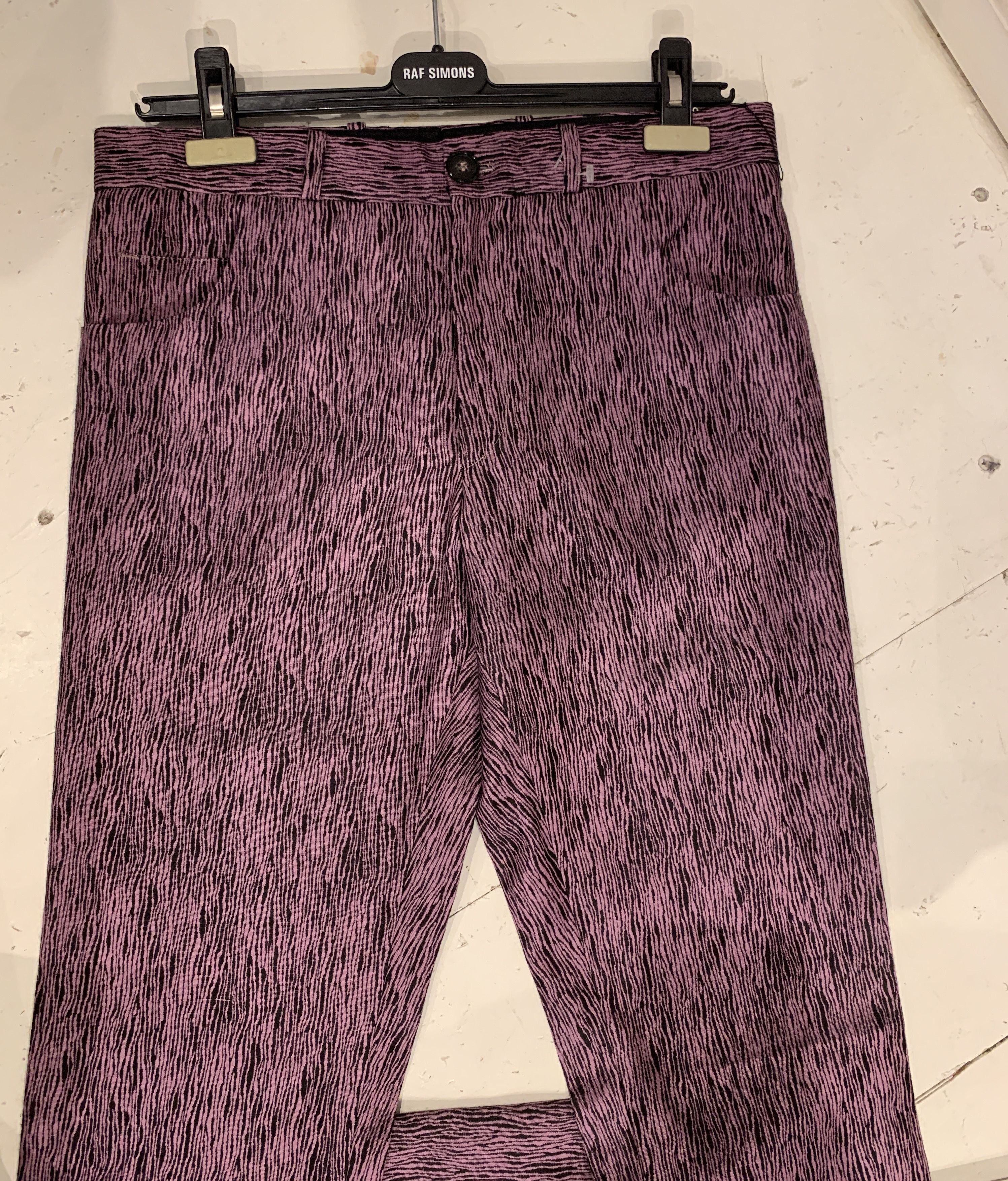 Raf Simons Raf Simons S/S98 Black Palms zebra print trousers show piece Size US 34 / EU 50 - 8 Thumbnail