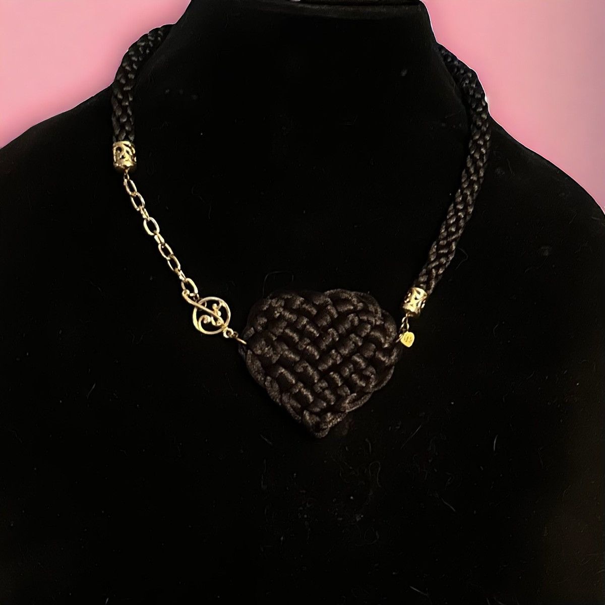Other Black woven heart rope necklace Size ONE SIZE - 1 Thumbnail