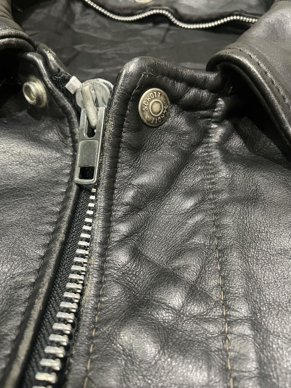 Schott Schoot Leather Jacket Vintage Size US L / EU 52-54 / 3 - 5 Thumbnail